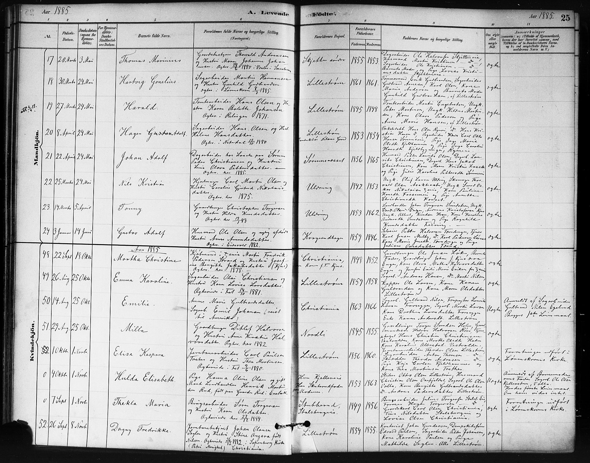 Skedsmo prestekontor Kirkebøker, AV/SAO-A-10033a/G/Ga/L0004: Klokkerbok nr. I 4, 1883-1895, s. 25