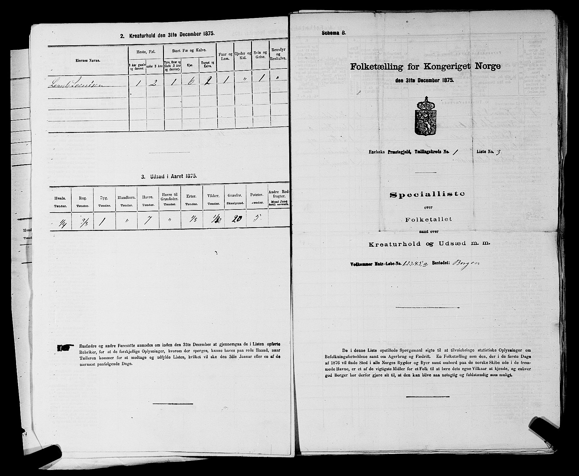 RA, Folketelling 1875 for 0229P Enebakk prestegjeld, 1875, s. 34