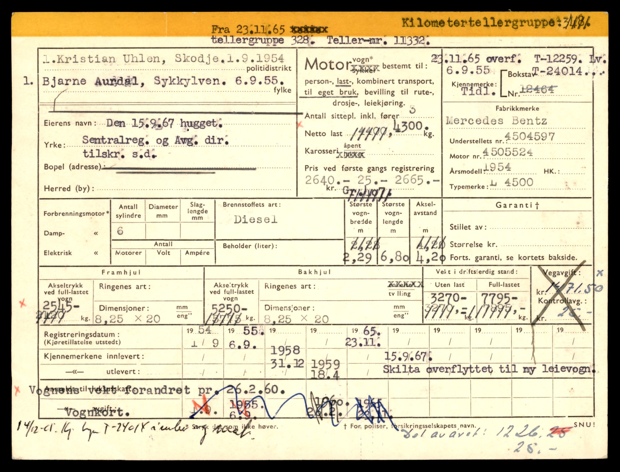 Møre og Romsdal vegkontor - Ålesund trafikkstasjon, AV/SAT-A-4099/F/Fe/L0033: Registreringskort for kjøretøy T 12151 - T 12474, 1927-1998, s. 2537