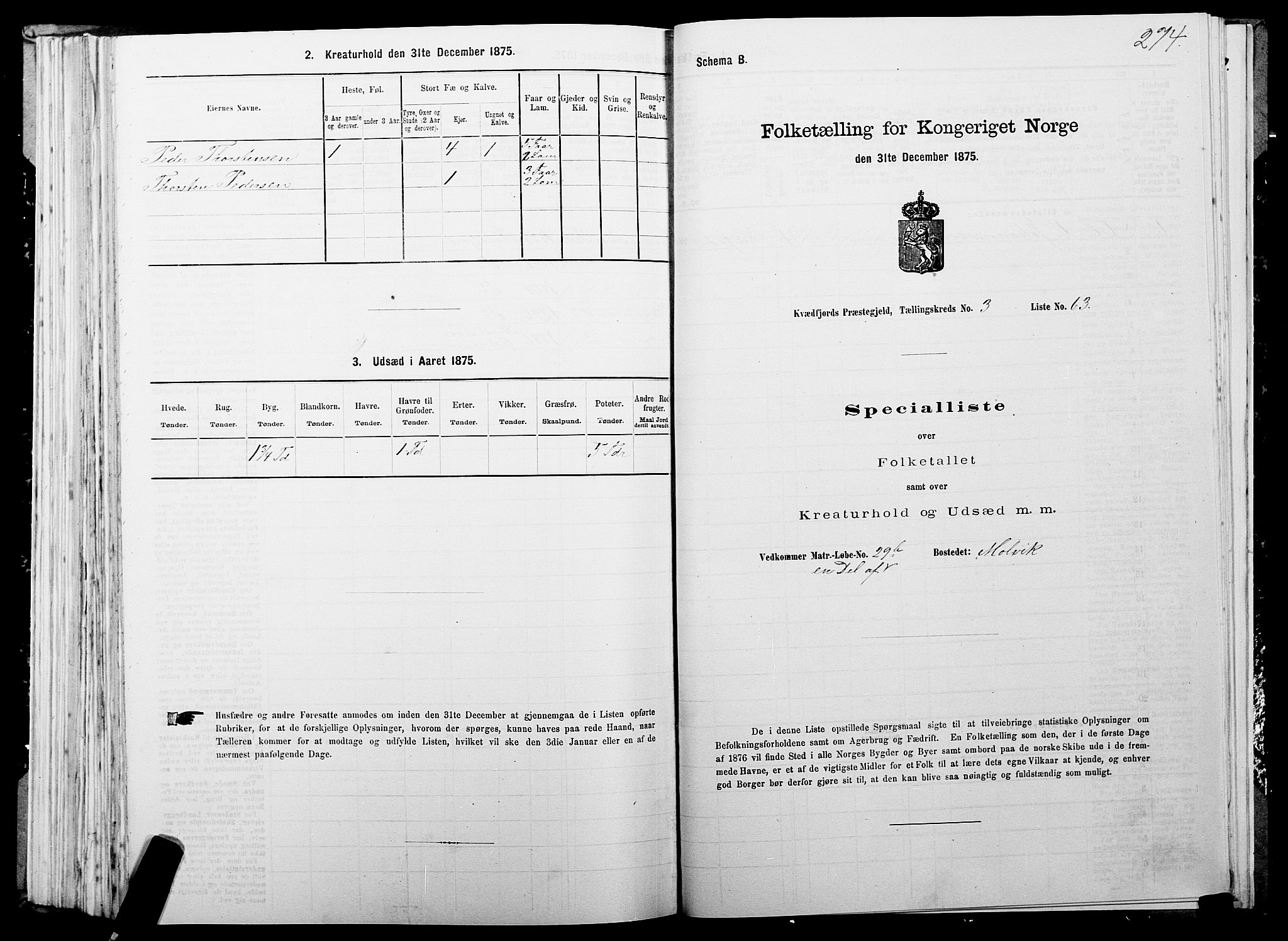 SATØ, Folketelling 1875 for 1911P Kvæfjord prestegjeld, 1875, s. 2274