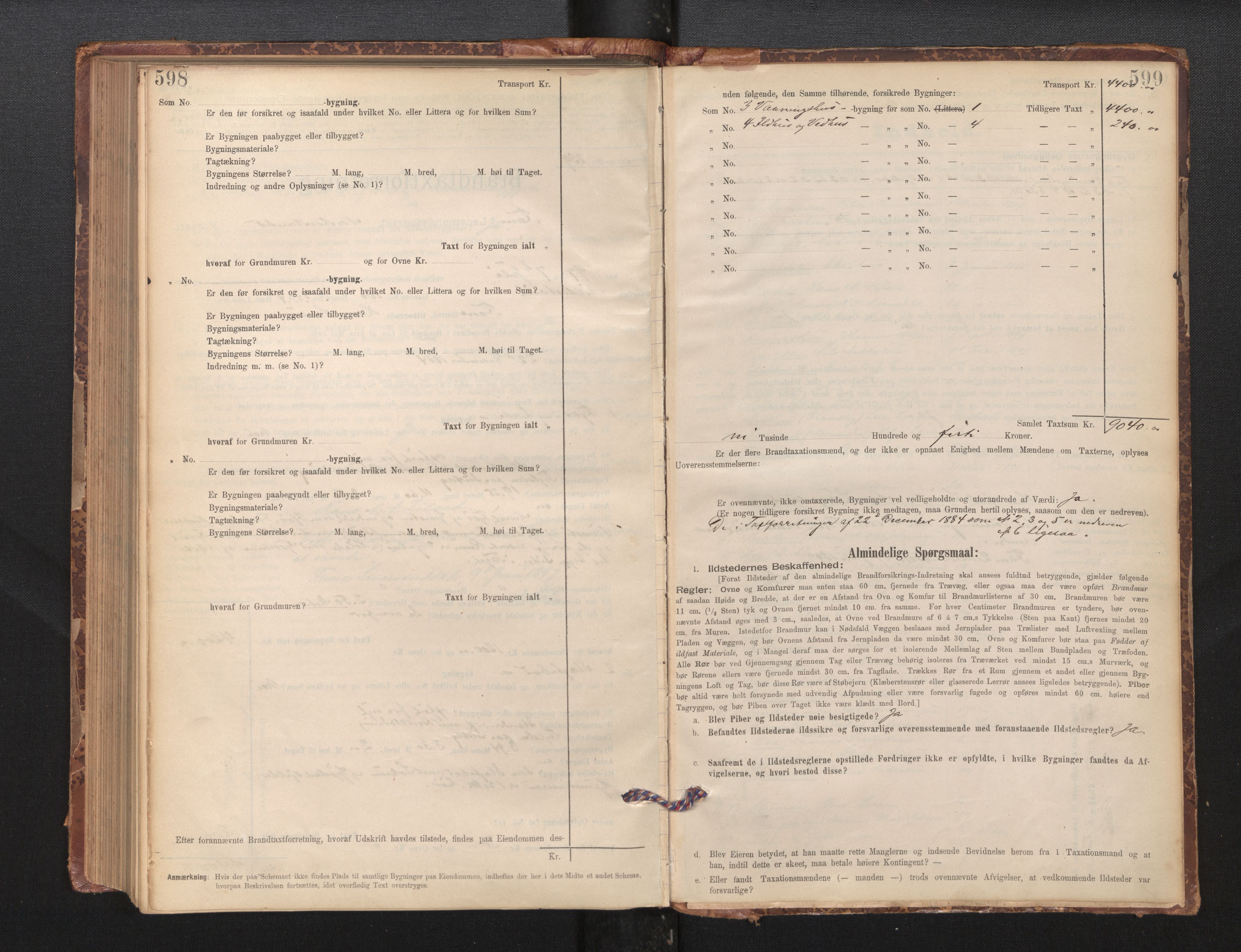 Lensmannen i Fana, SAB/A-31801/0012/L0016: Branntakstprotokoll skjematakst, 1895-1902, s. 598-599