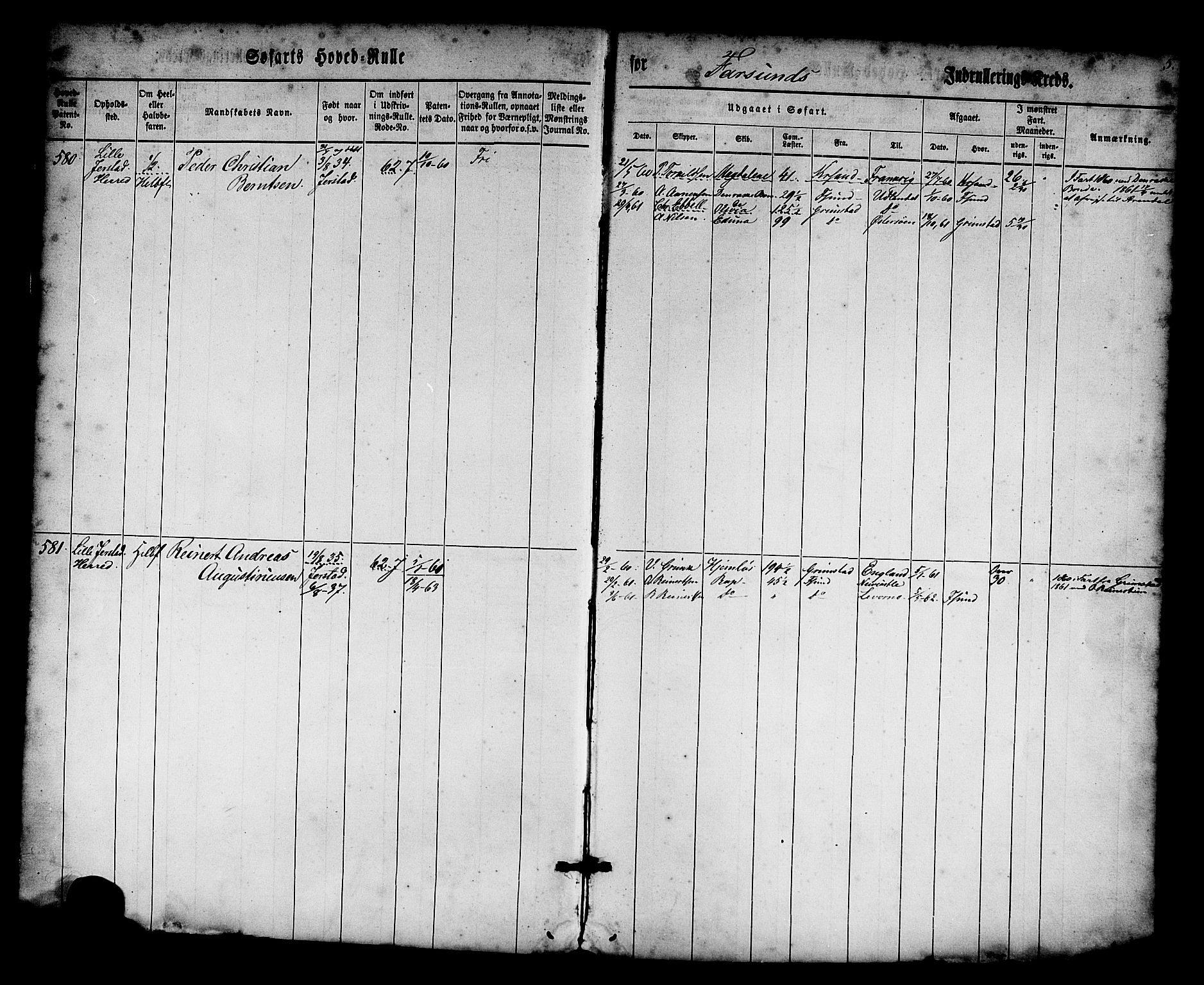 Farsund mønstringskrets, AV/SAK-2031-0017/F/Fb/L0014: Hovedrulle nr 575-1148, Z-6, 1860-1869, s. 6