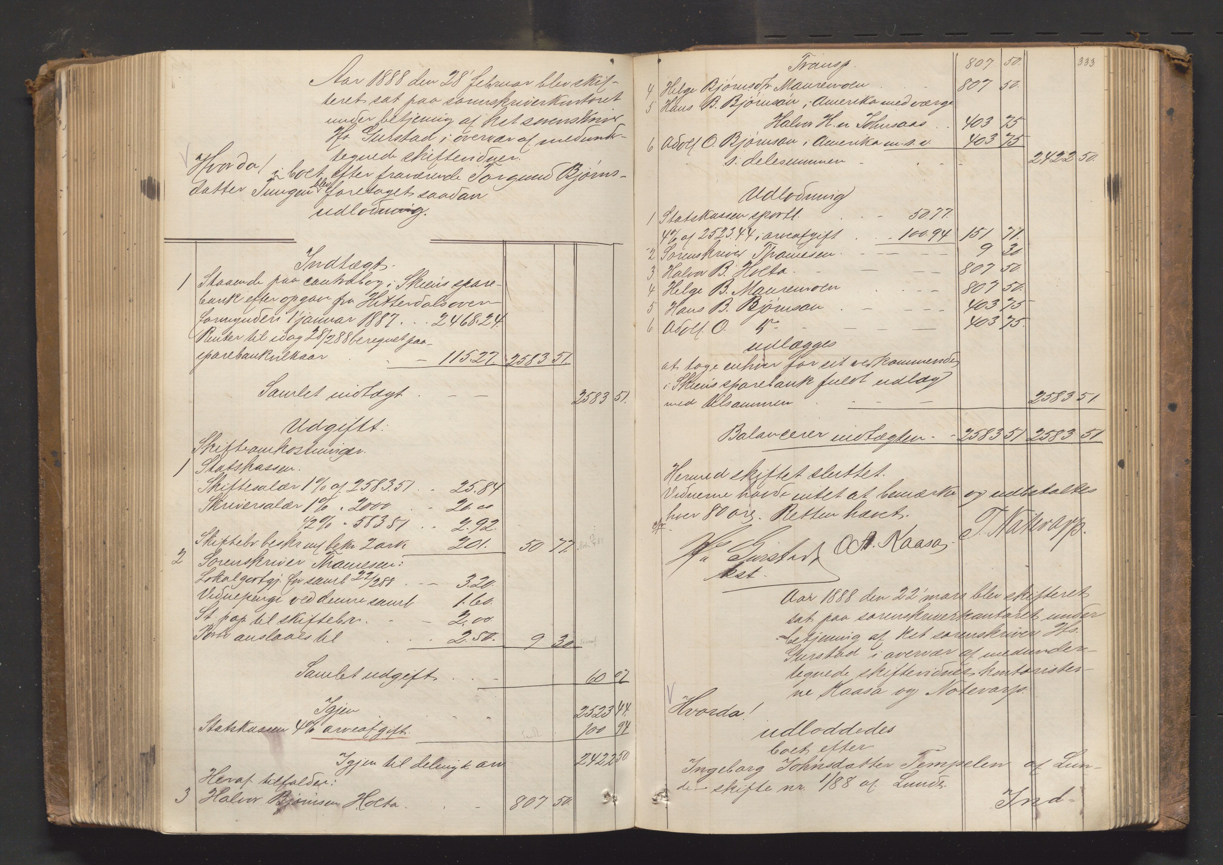 Nedre Telemark sorenskriveri, AV/SAKO-A-135/H/Hb/Hbe/L0003: Skifteutlodningsprotokoll, 1878-1892, s. 332b-333a