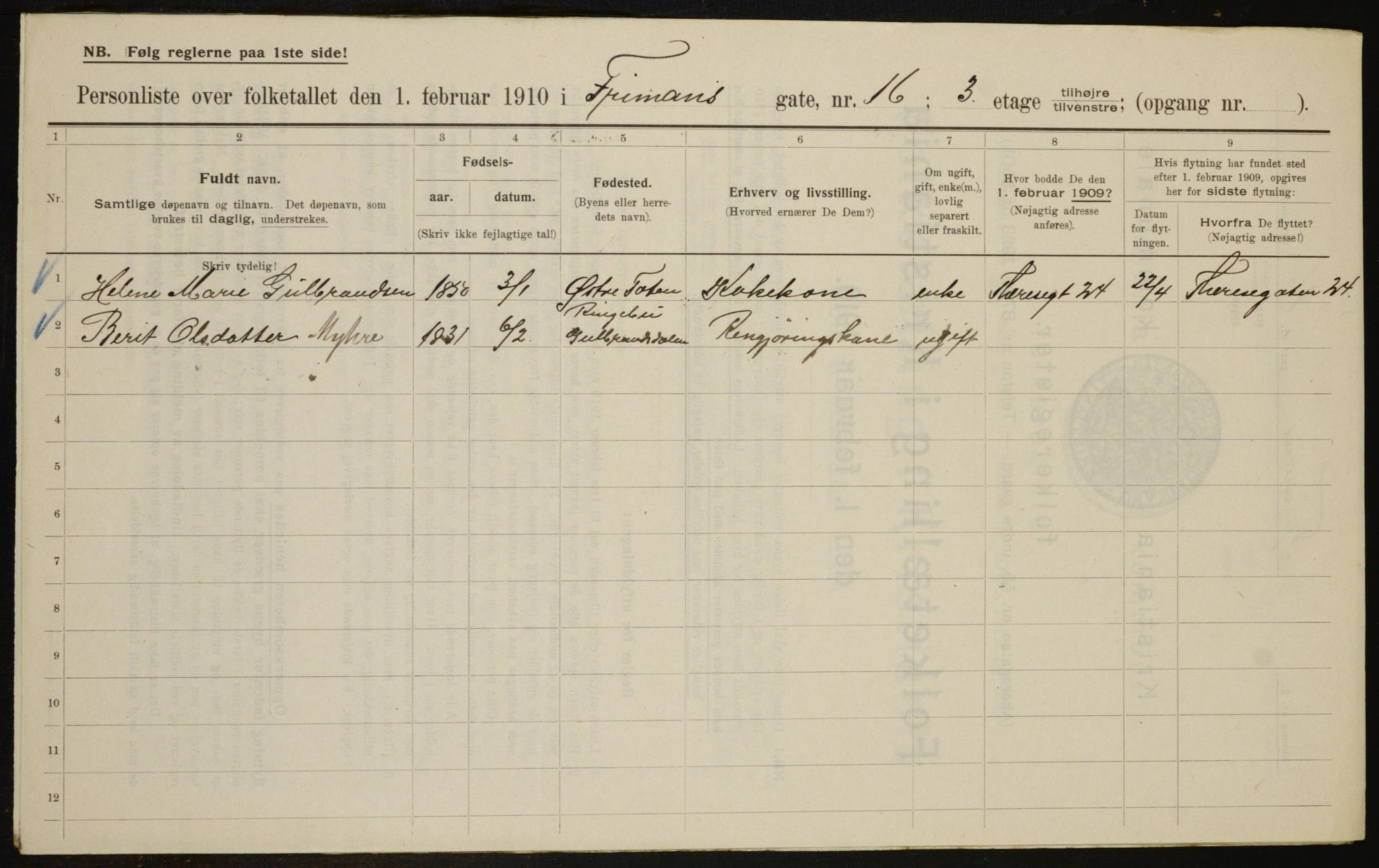 OBA, Kommunal folketelling 1.2.1910 for Kristiania, 1910, s. 25229