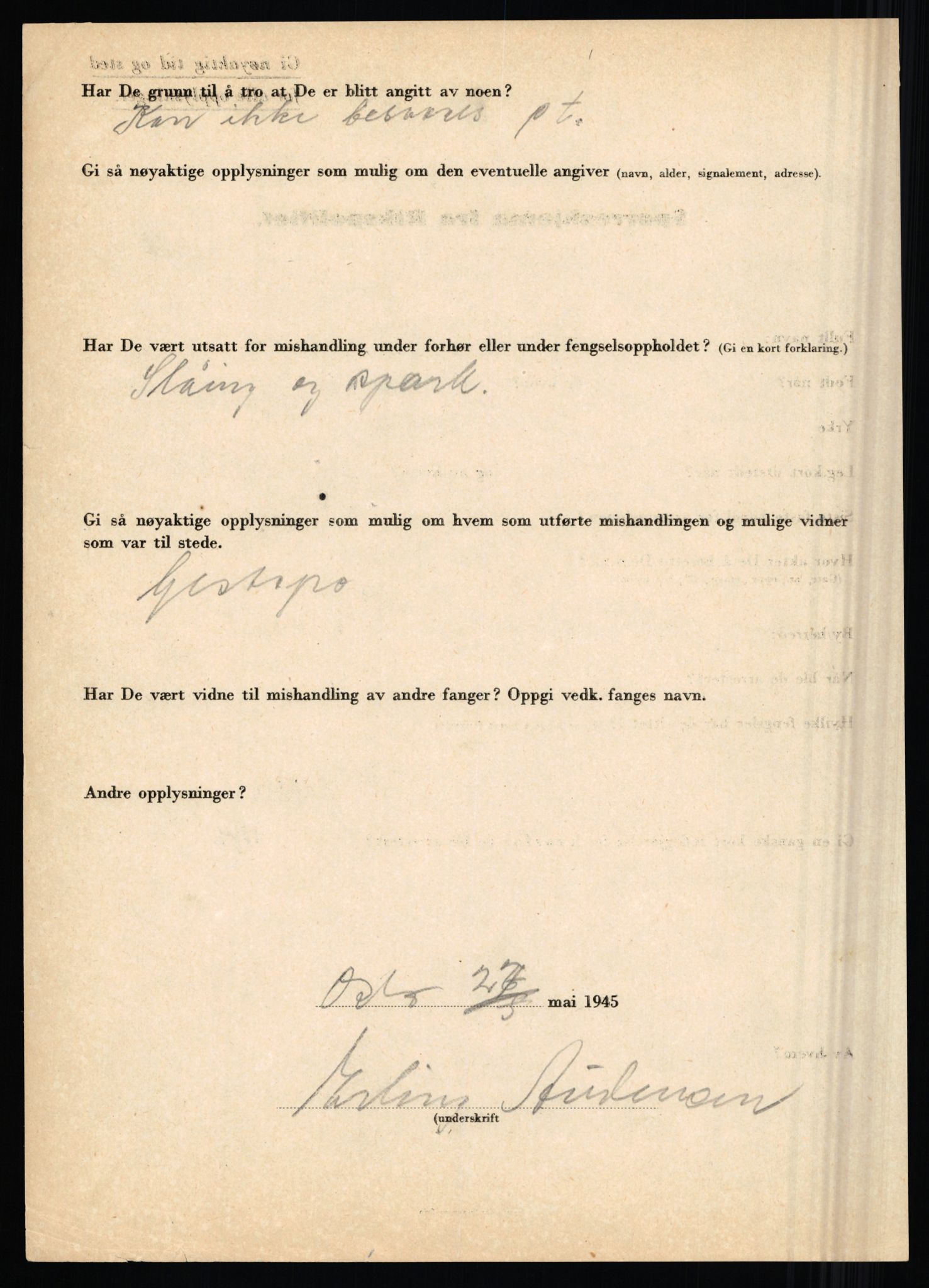 Rikspolitisjefen, AV/RA-S-1560/L/L0001: Abelseth, Rudolf - Berentsen, Odd, 1940-1945, s. 982