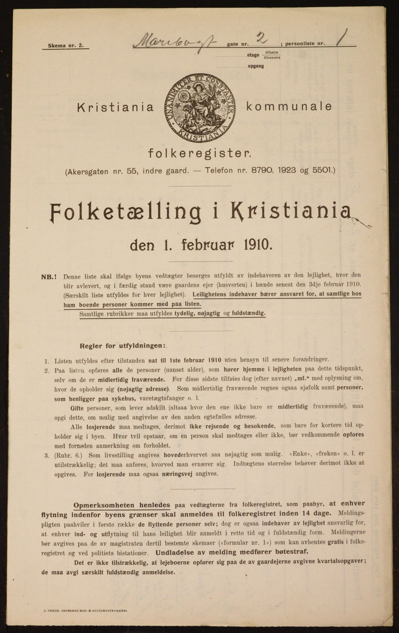 OBA, Kommunal folketelling 1.2.1910 for Kristiania, 1910, s. 58564