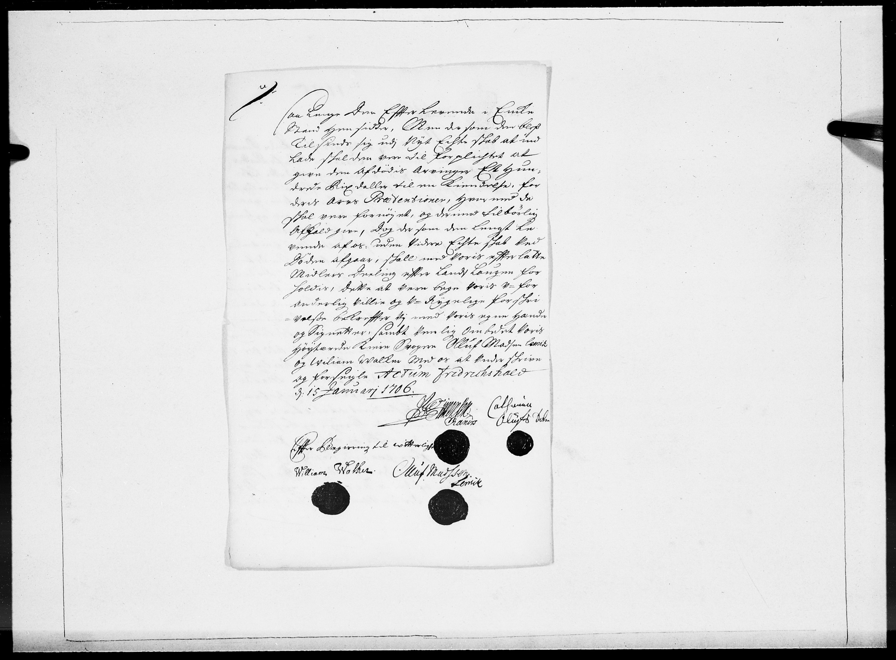 Danske Kanselli 1572-1799, AV/RA-EA-3023/F/Fc/Fcc/Fcca/L0060: Norske innlegg 1572-1799, Mgl. nov.-des., 1706, s. 18