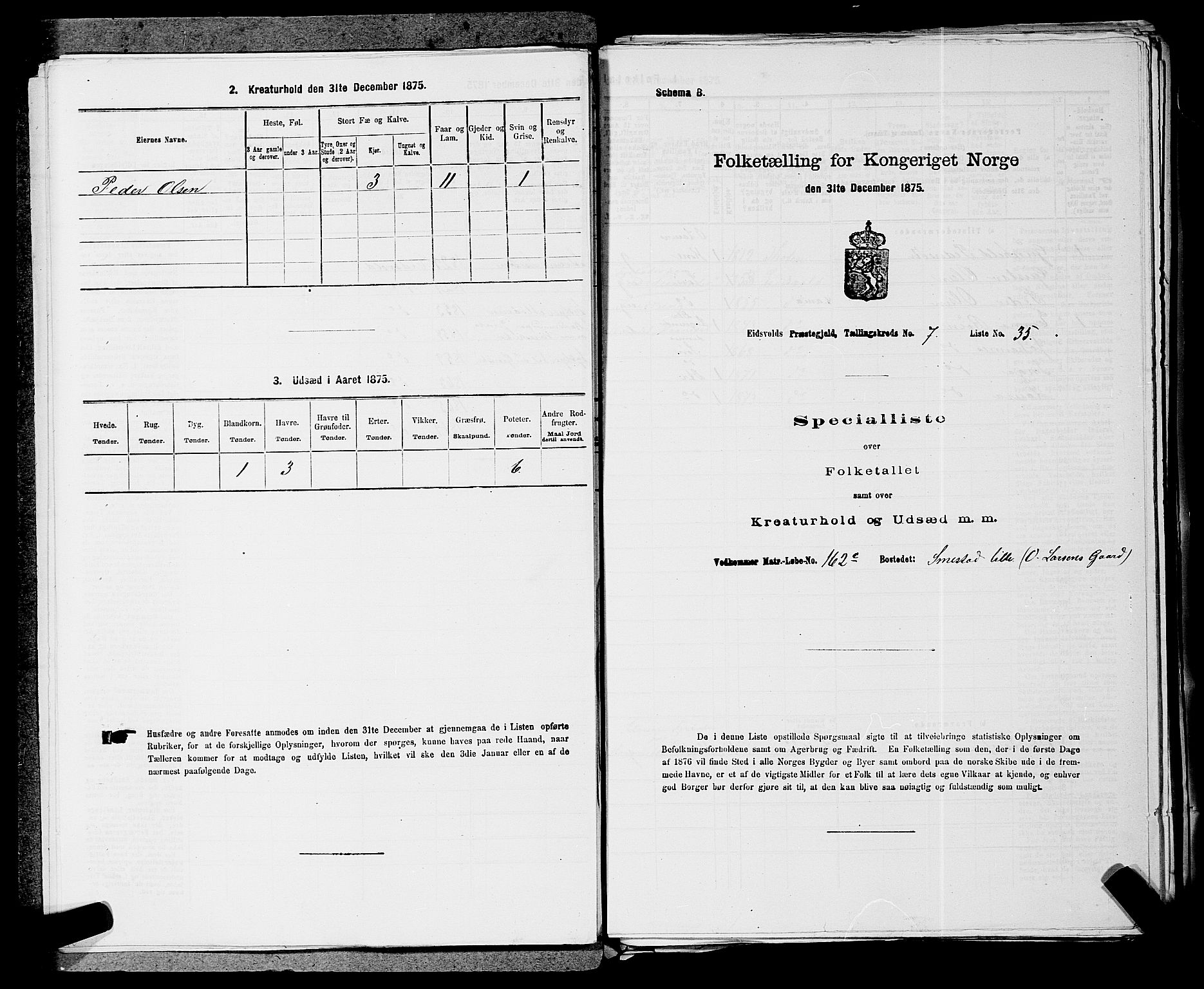 RA, Folketelling 1875 for 0237P Eidsvoll prestegjeld, 1875, s. 963