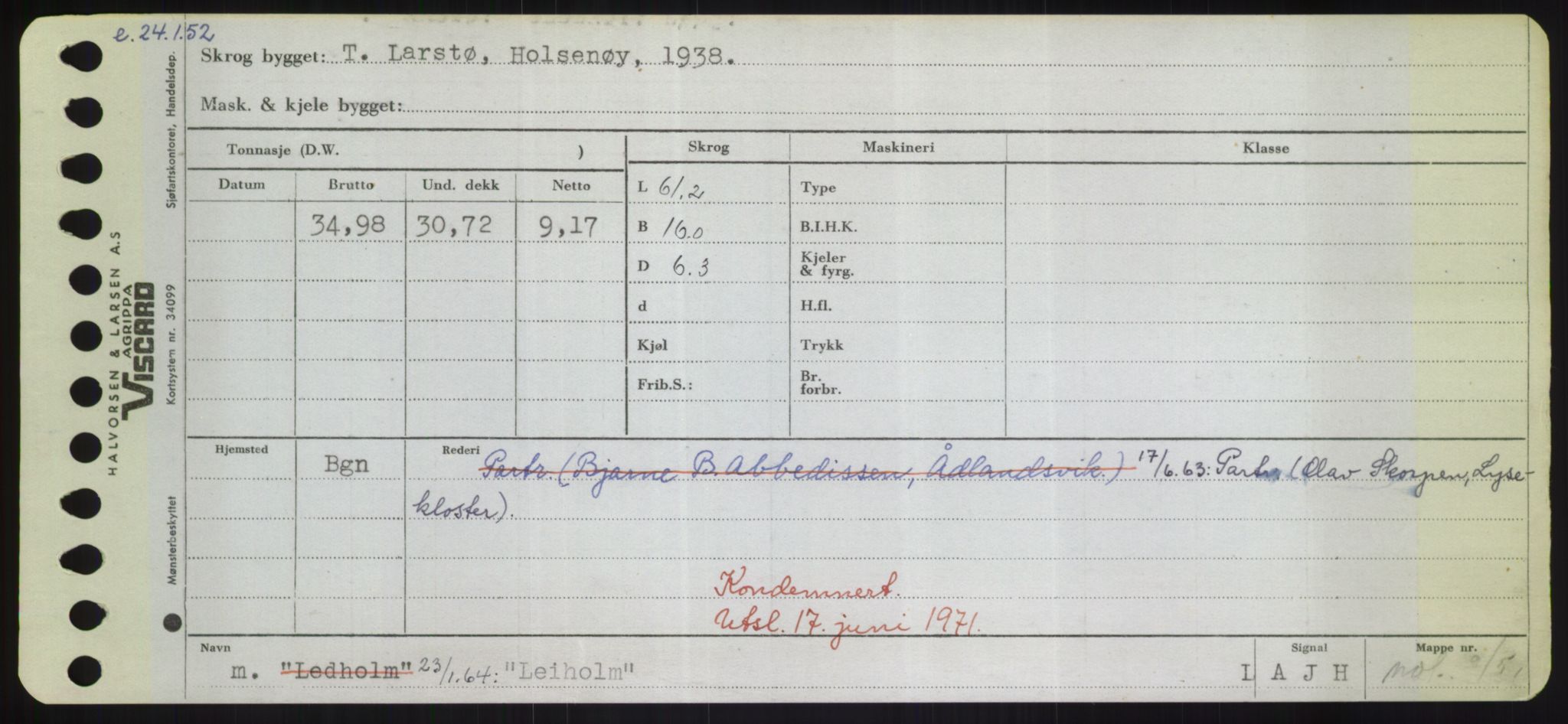 Sjøfartsdirektoratet med forløpere, Skipsmålingen, RA/S-1627/H/Hd/L0022: Fartøy, L-Lia, s. 307