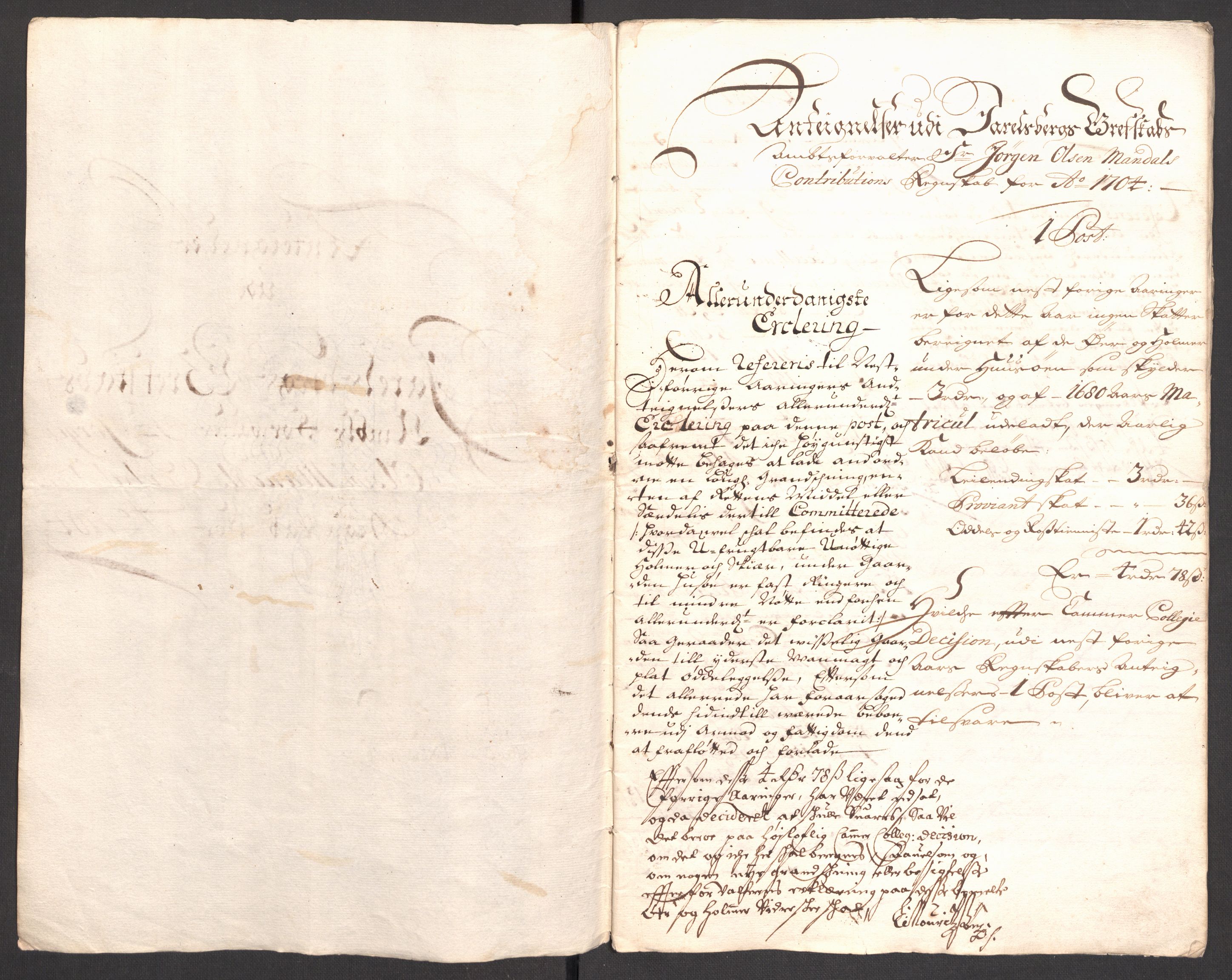 Rentekammeret inntil 1814, Reviderte regnskaper, Fogderegnskap, RA/EA-4092/R32/L1871: Fogderegnskap Jarlsberg grevskap, 1703-1705, s. 349