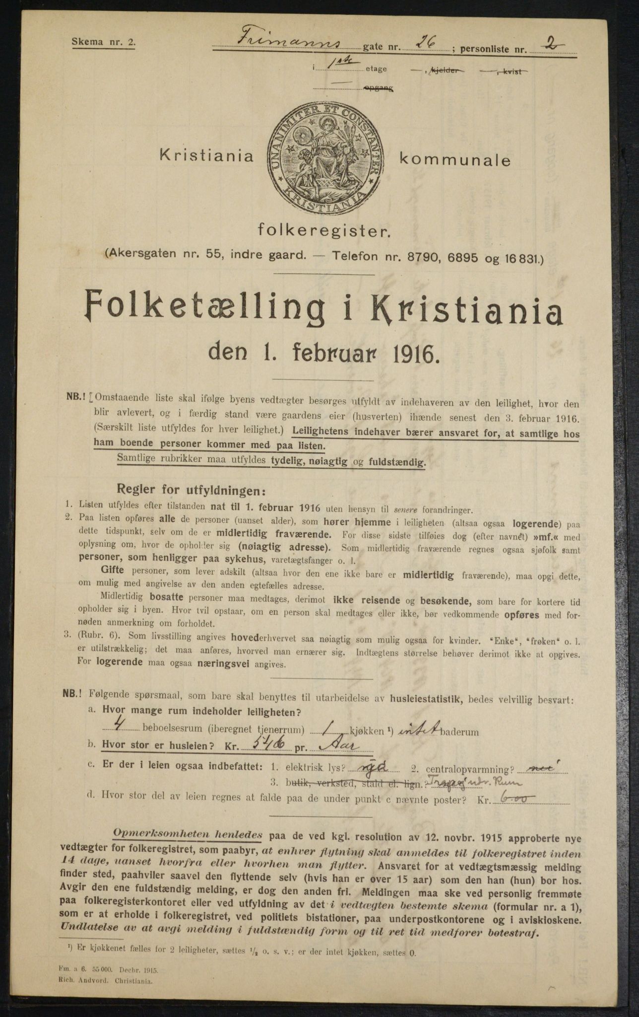 OBA, Kommunal folketelling 1.2.1916 for Kristiania, 1916, s. 27591