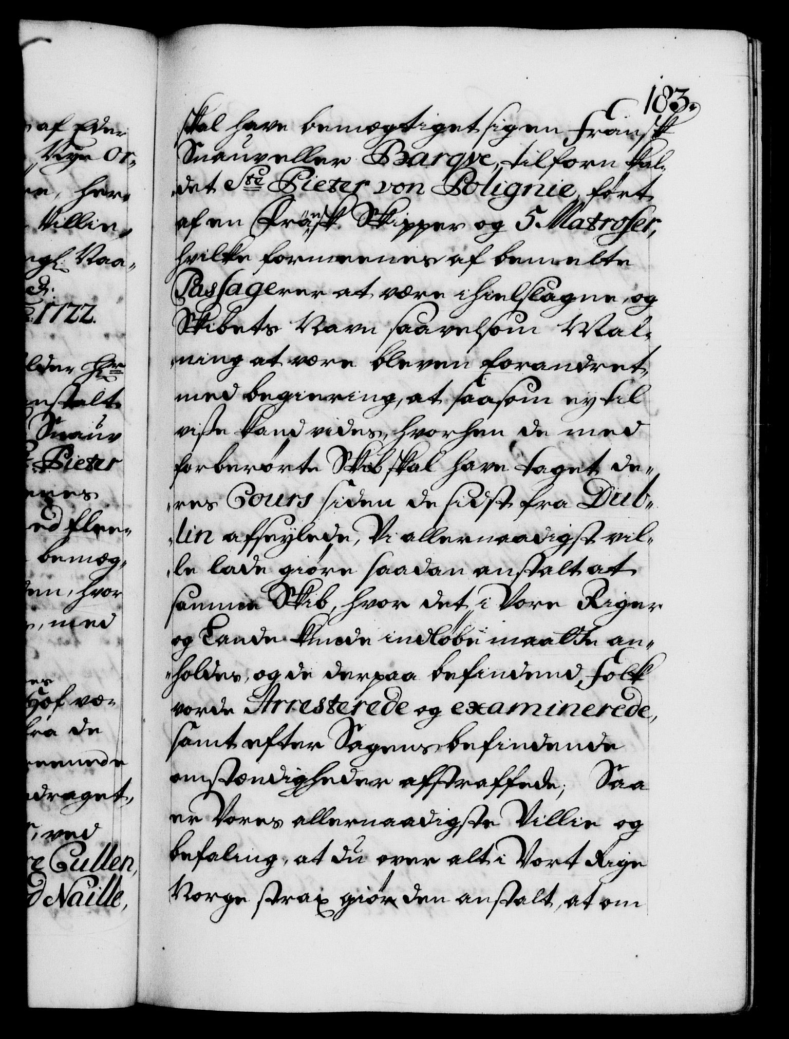 Danske Kanselli 1572-1799, AV/RA-EA-3023/F/Fc/Fca/Fcab/L0022: Norske tegnelser, 1722-1724, s. 183a