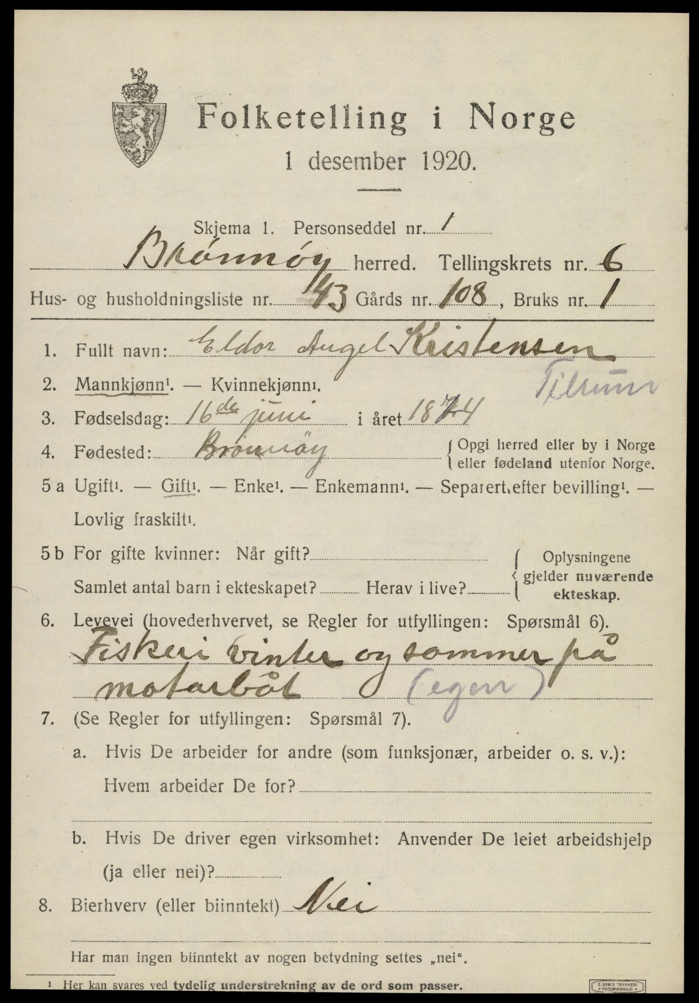SAT, Folketelling 1920 for 1814 Brønnøy herred, 1920, s. 4892