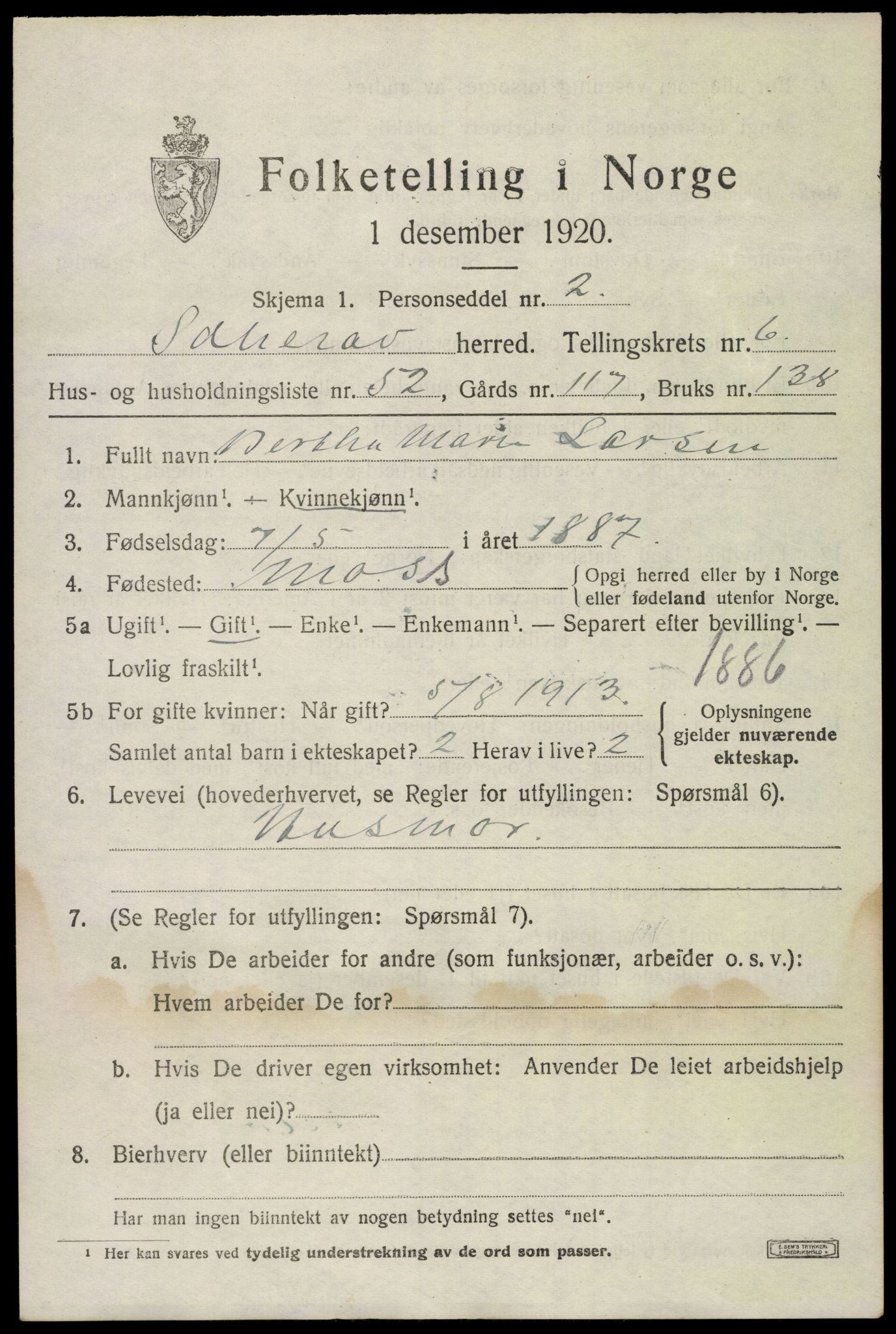 SAKO, Folketelling 1920 for 0724 Sandeherred herred, 1920, s. 10270