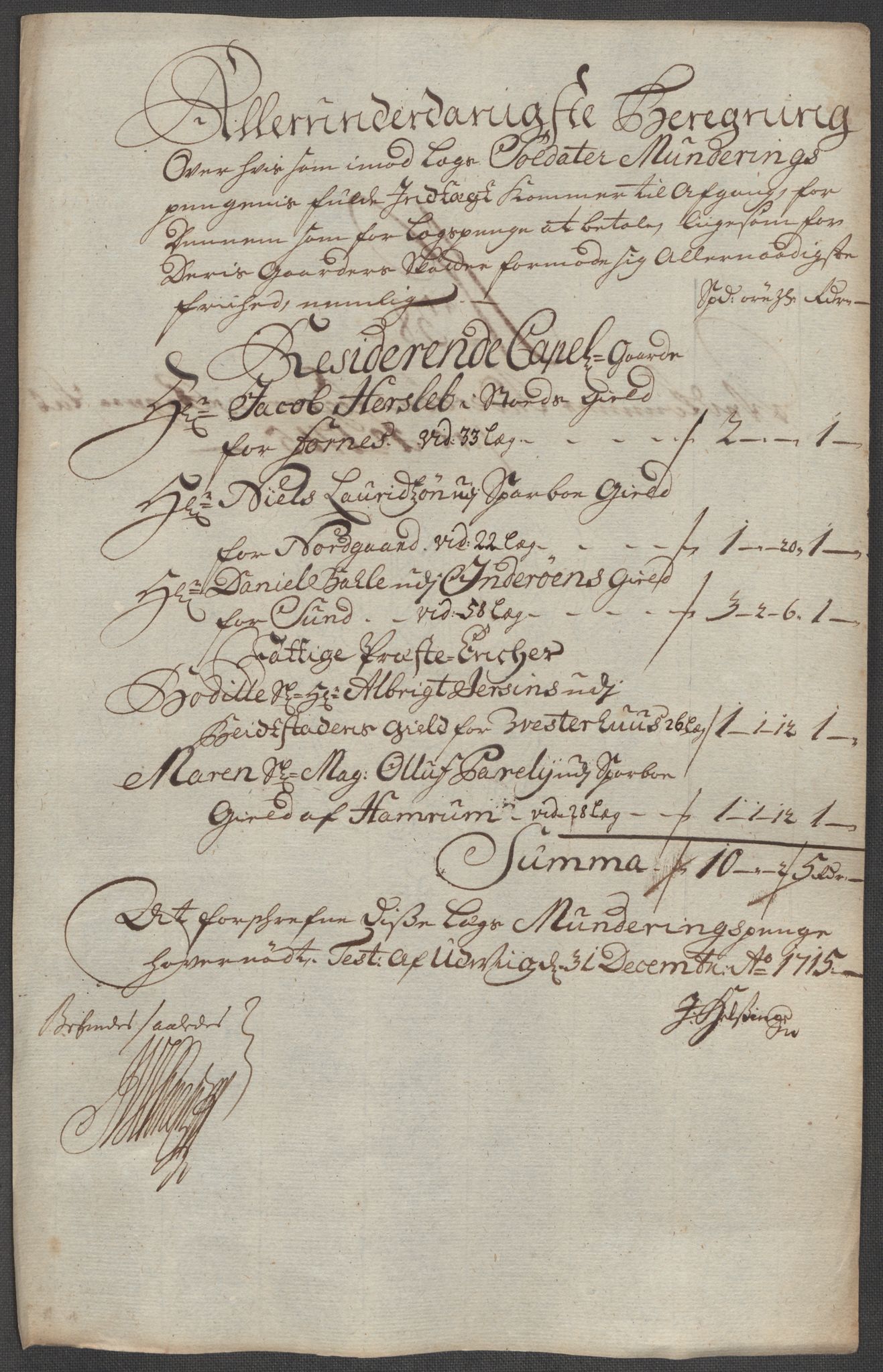 Rentekammeret inntil 1814, Reviderte regnskaper, Fogderegnskap, RA/EA-4092/R63/L4323: Fogderegnskap Inderøy, 1715, s. 323