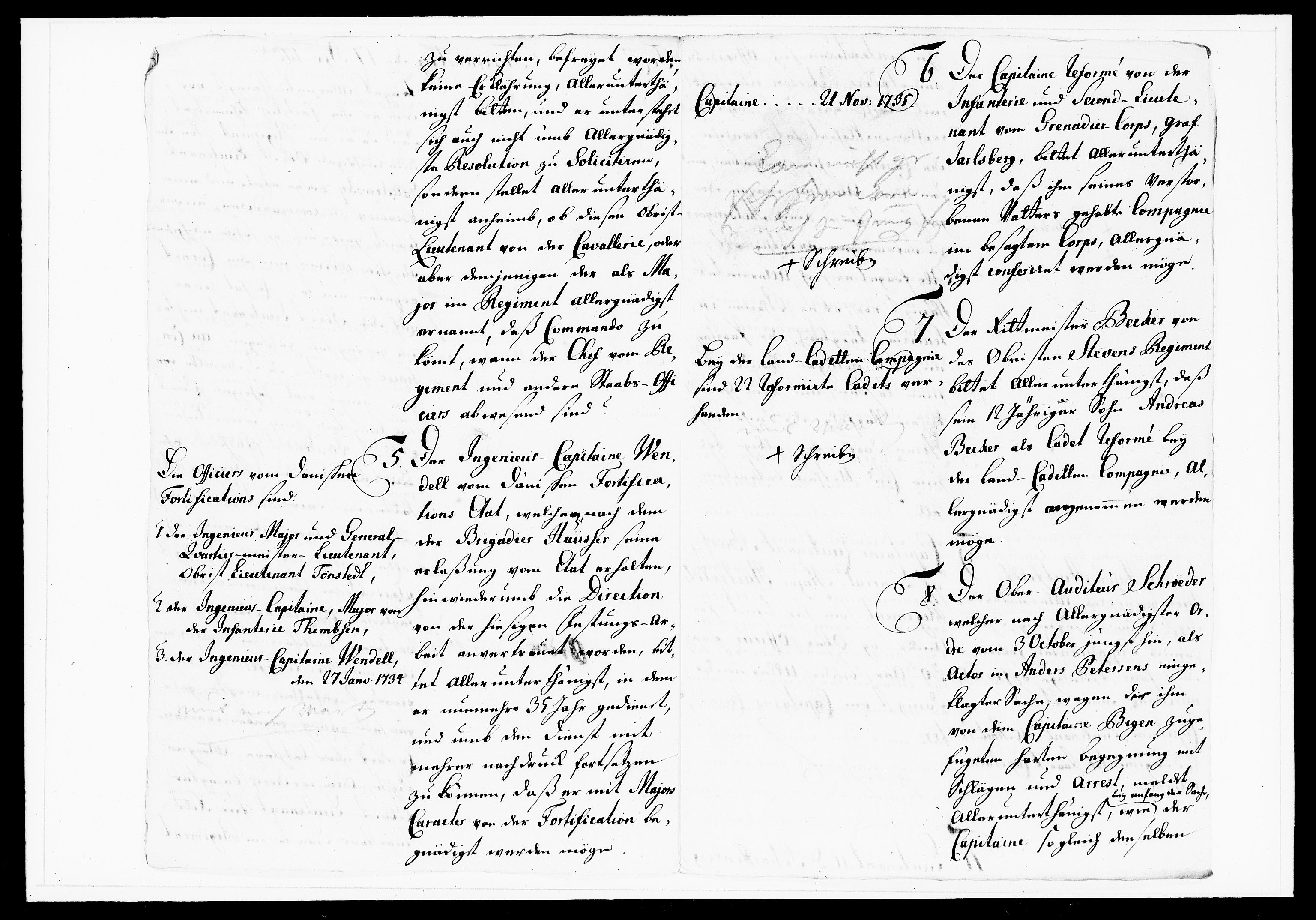 Krigskollegiet, Krigskancelliet, DRA/A-0006/-/1143-1150: Refererede sager, 1738, s. 490