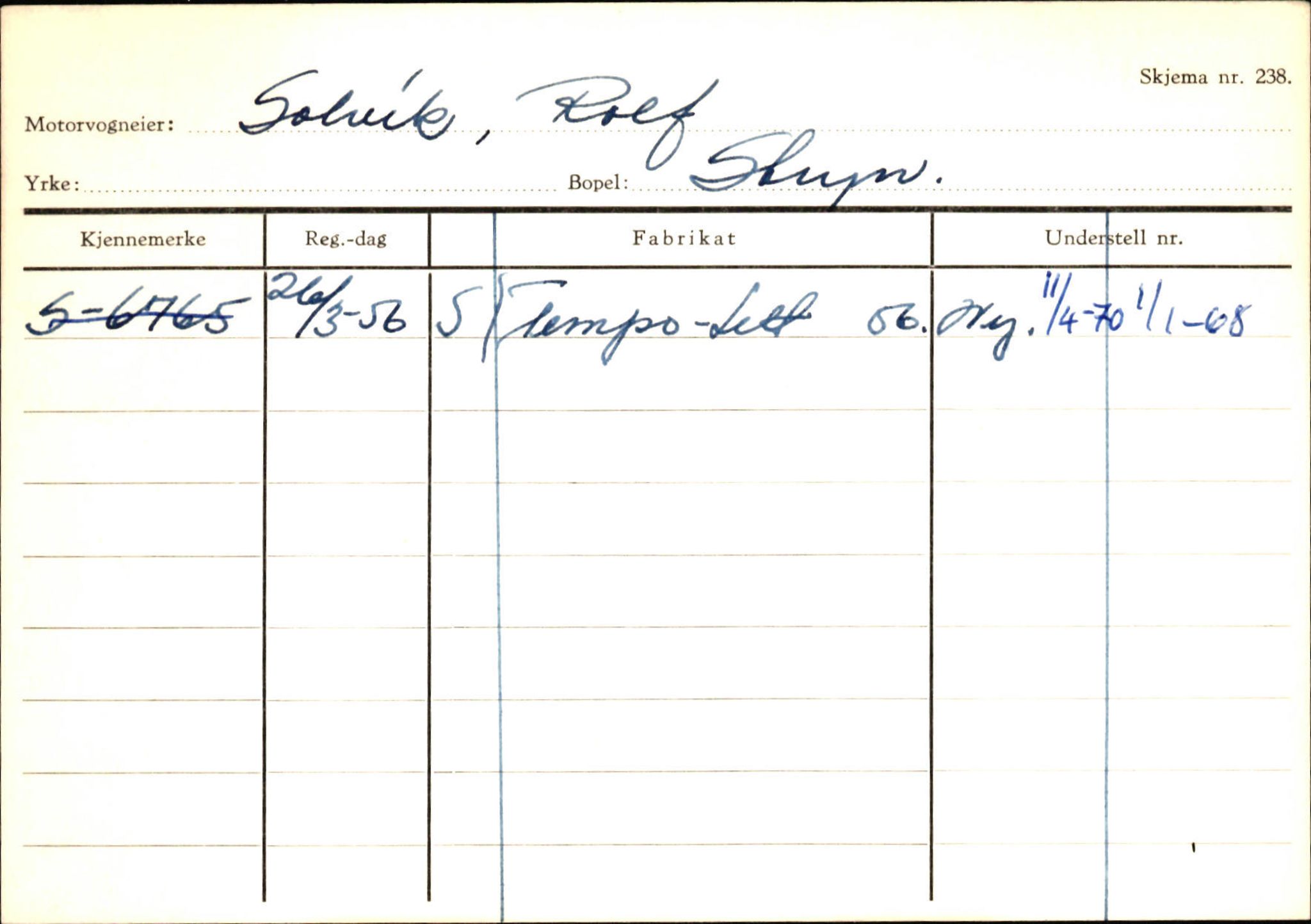 Statens vegvesen, Sogn og Fjordane vegkontor, SAB/A-5301/4/F/L0131: Eigarregister Høyanger P-Å. Stryn S-Å, 1945-1975, s. 1445