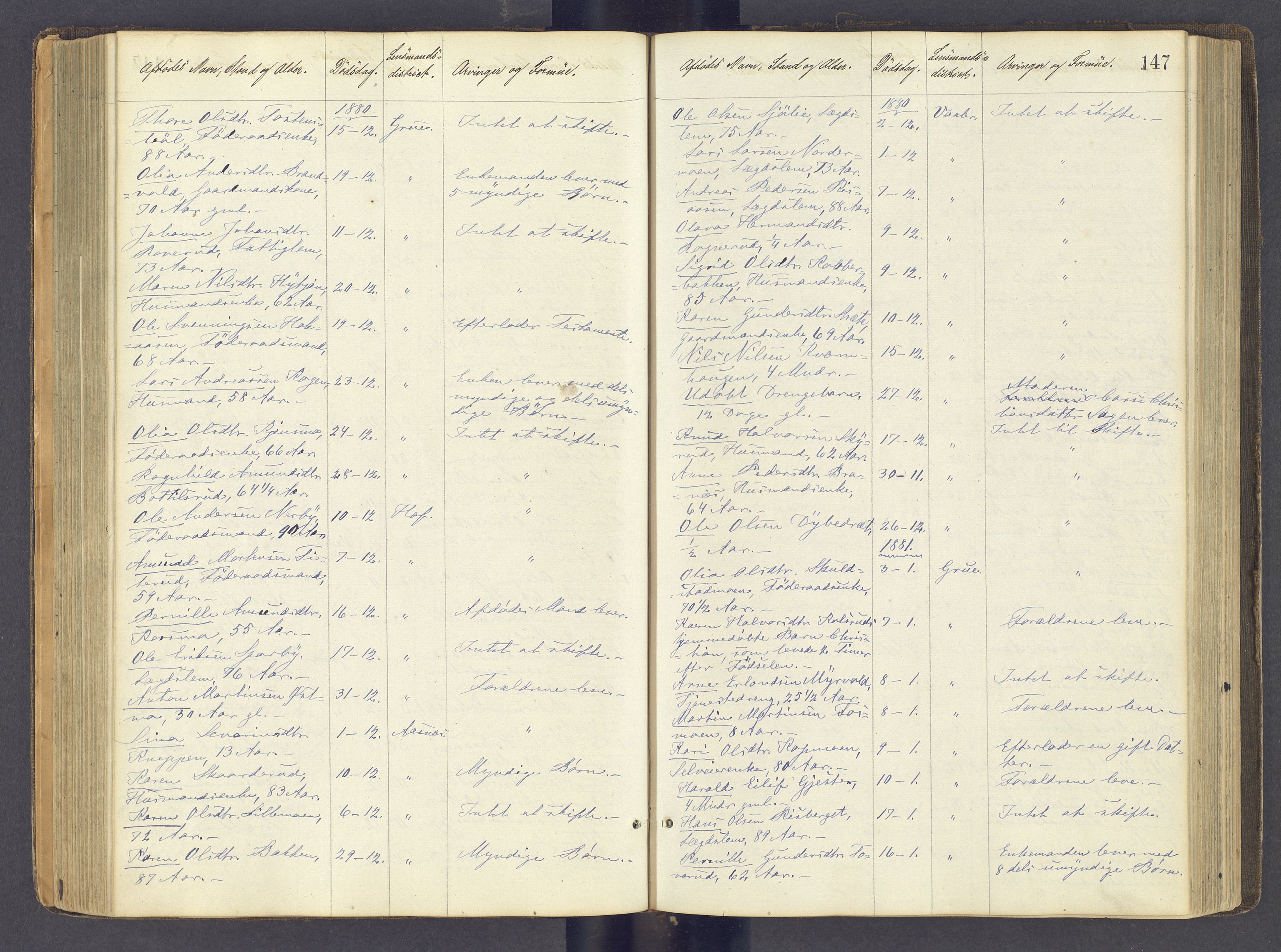 Solør tingrett, AV/SAH-TING-008/J/Jf/L0001: Dødsfallsregister, 1863-1898, s. 146b-147a