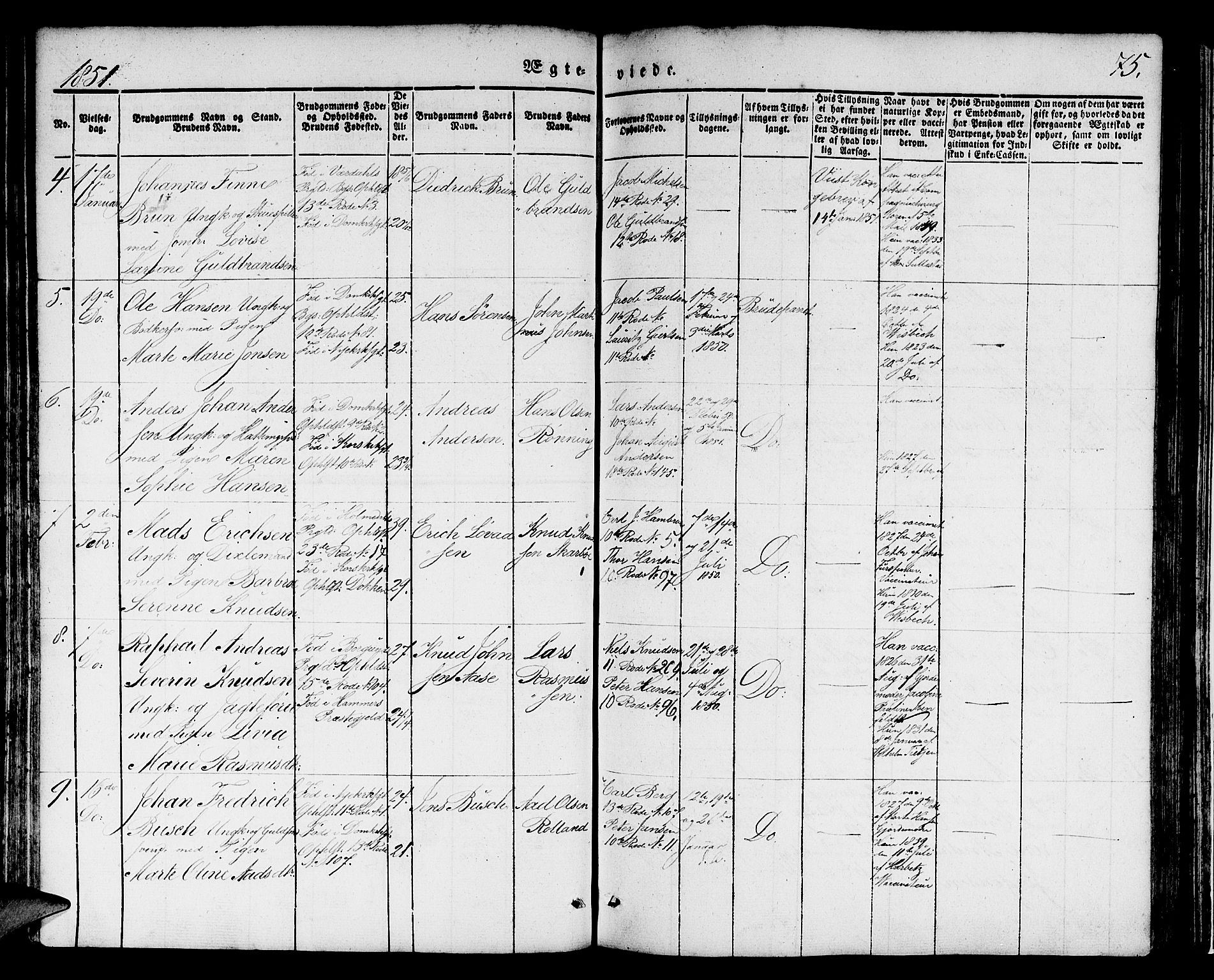 Domkirken sokneprestembete, AV/SAB-A-74801/H/Hab/L0029: Klokkerbok nr. D 1, 1839-1857, s. 75