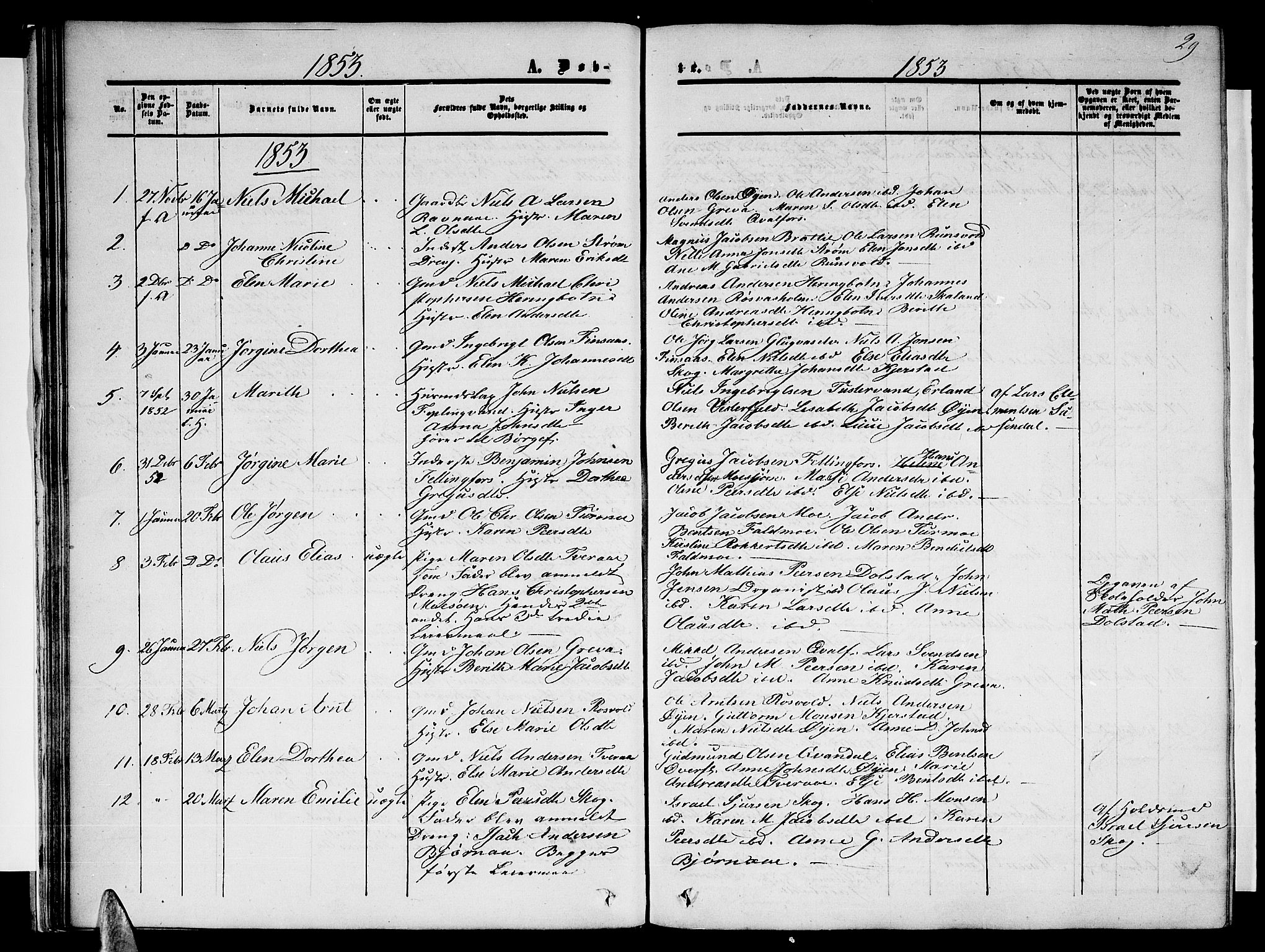 Ministerialprotokoller, klokkerbøker og fødselsregistre - Nordland, AV/SAT-A-1459/820/L0301: Klokkerbok nr. 820C03, 1851-1858, s. 29