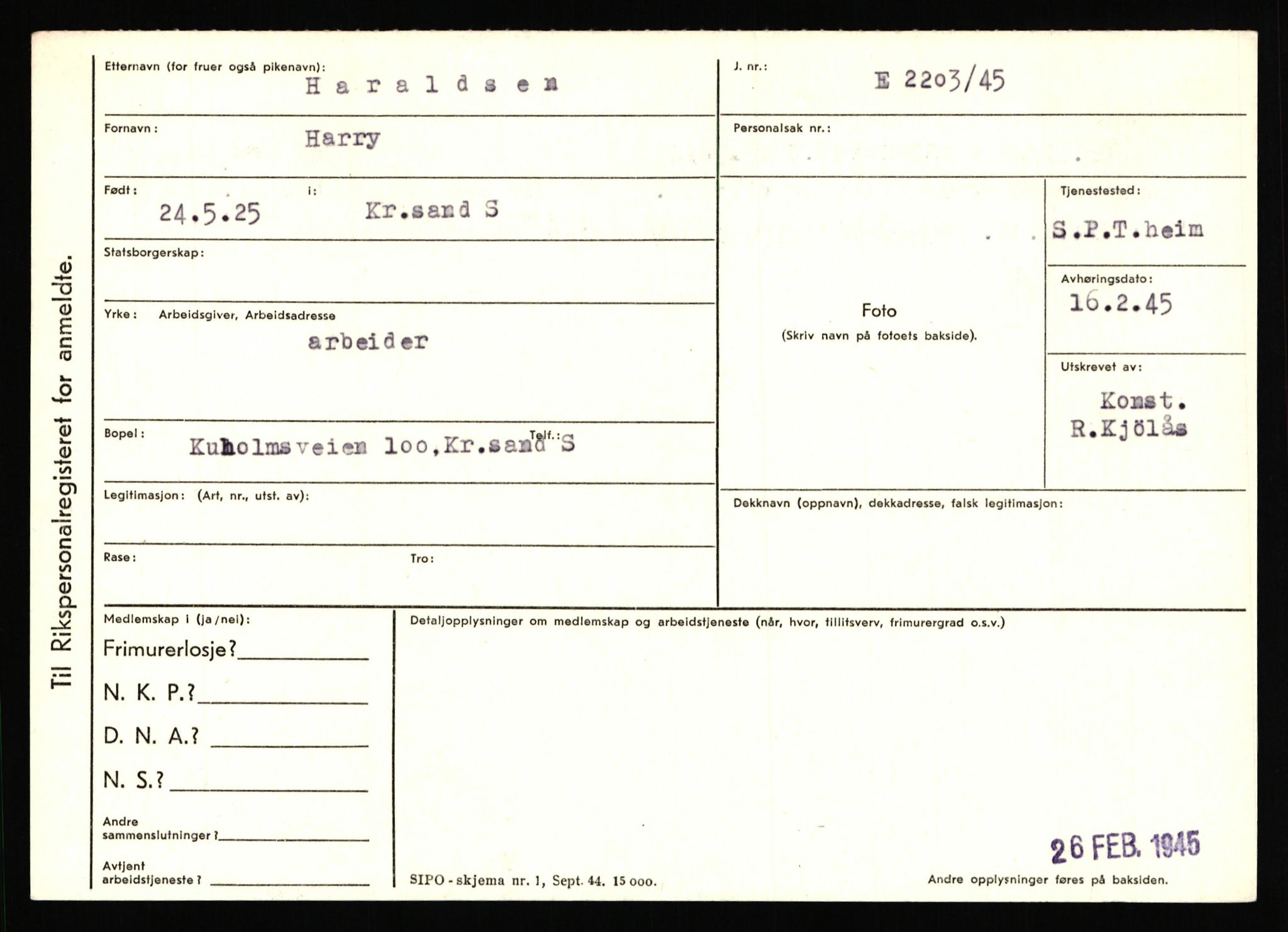 Statspolitiet - Hovedkontoret / Osloavdelingen, AV/RA-S-1329/C/Ca/L0006: Hanche - Hokstvedt, 1943-1945, s. 1797