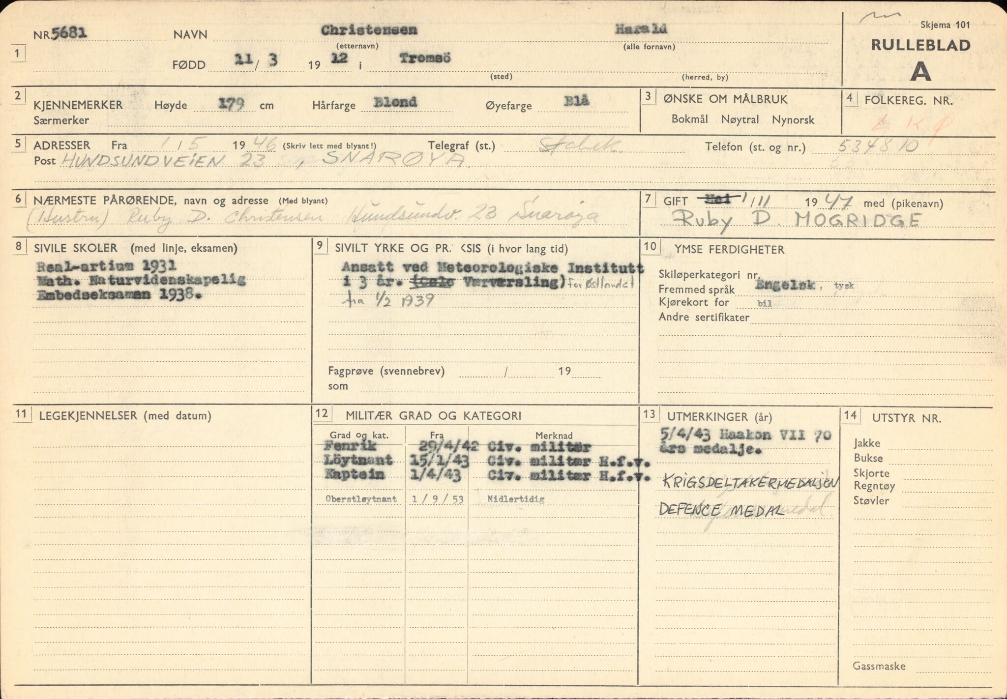 Forsvaret, Forsvarets overkommando/Luftforsvarsstaben, AV/RA-RAFA-4079/P/Pa/L0029: Personellpapirer, 1912, s. 282