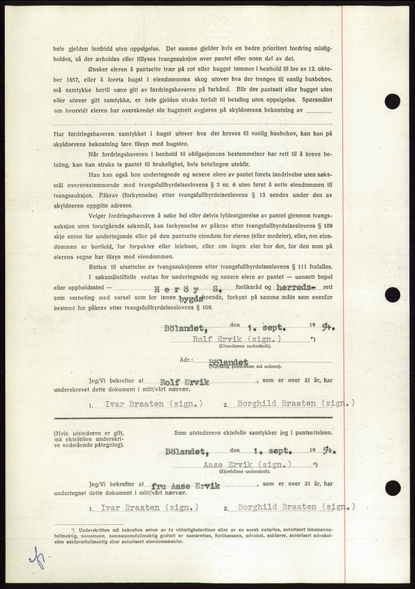 Søre Sunnmøre sorenskriveri, AV/SAT-A-4122/1/2/2C/L0126: Pantebok nr. 14B, 1954-1955, Dagboknr: 2890/1954
