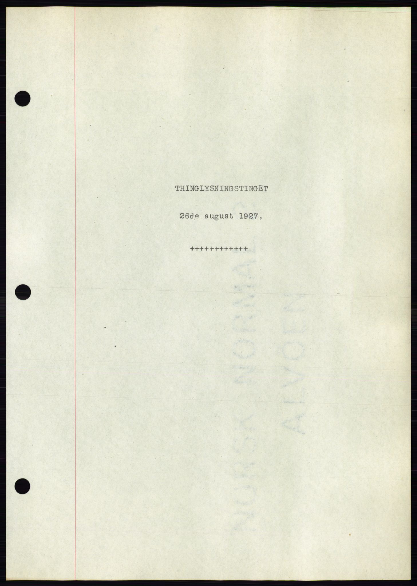 Ålesund byfogd, AV/SAT-A-4384: Pantebok nr. 22, 1927-1927, Tingl.dato: 26.08.1927