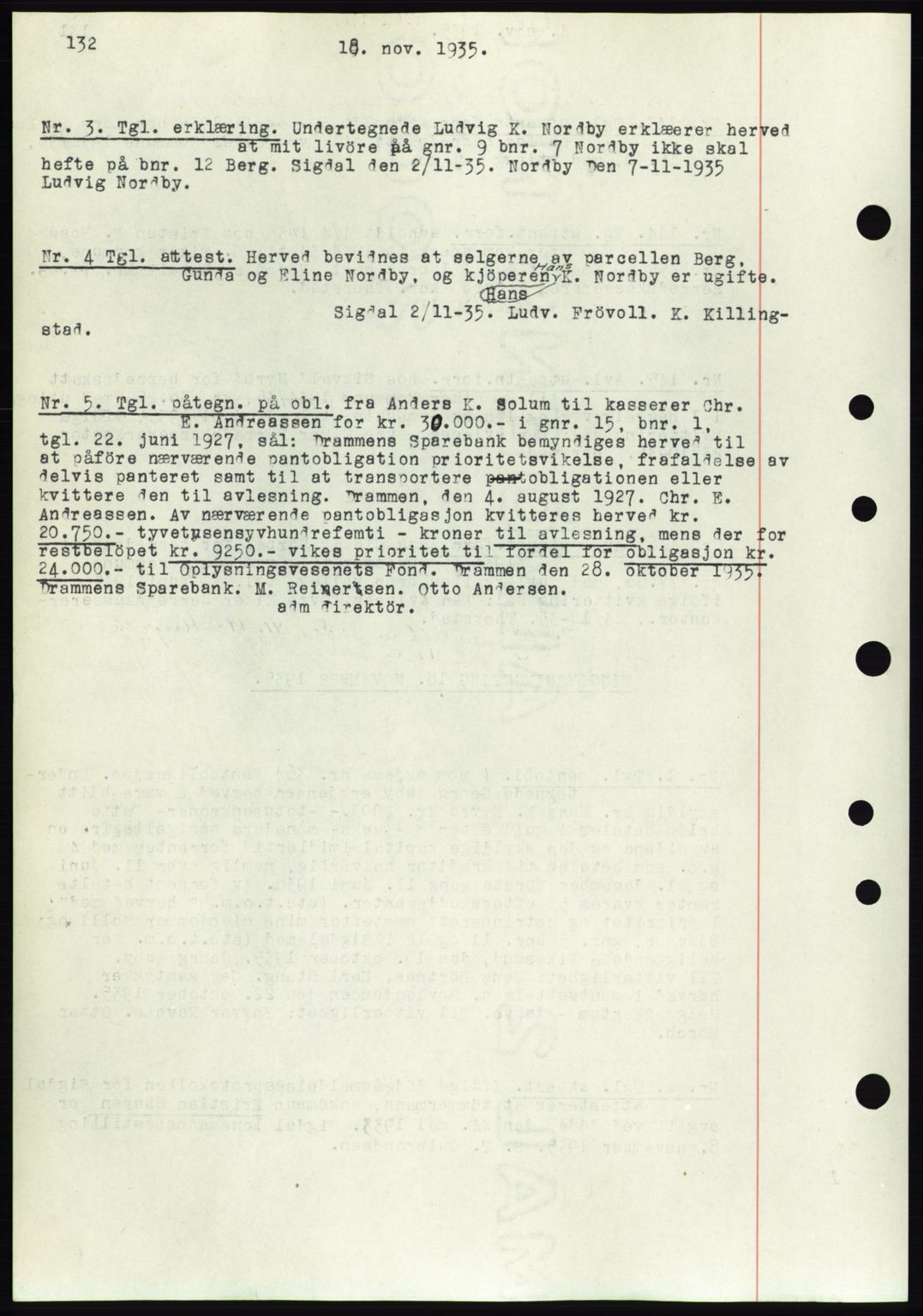Eiker, Modum og Sigdal sorenskriveri, SAKO/A-123/G/Ga/Gab/L0031: Pantebok nr. A1, 1935-1936, Tingl.dato: 18.11.1935