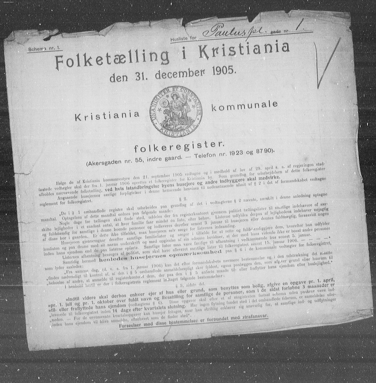 OBA, Kommunal folketelling 31.12.1905 for Kristiania kjøpstad, 1905, s. 41311