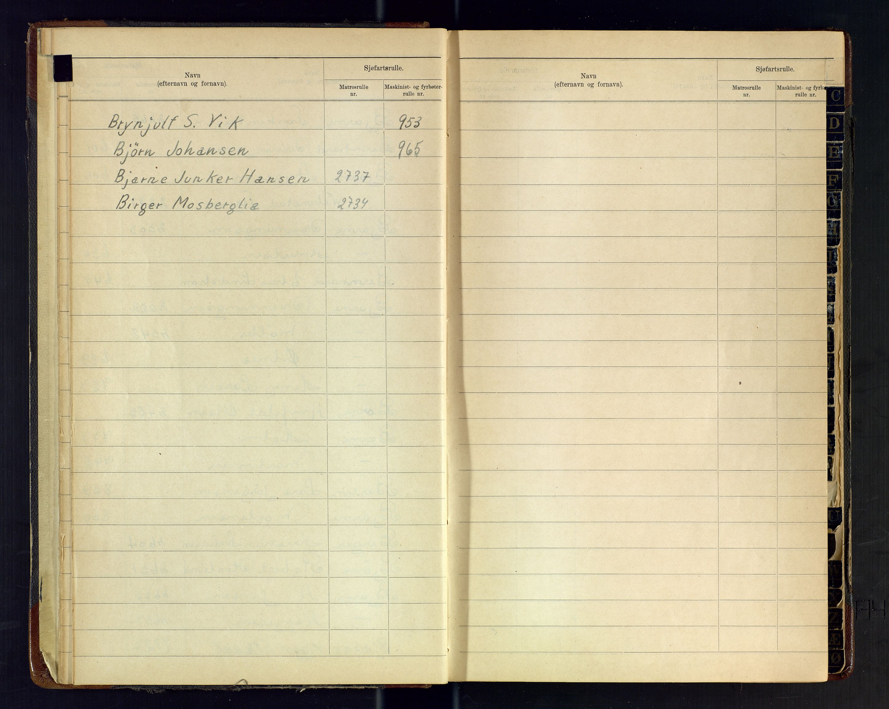 Arendal mønstringskrets, SAK/2031-0012/F/Fb/L0029: Register til hovedrulle A og B, S-27, 1925-1948, s. 8