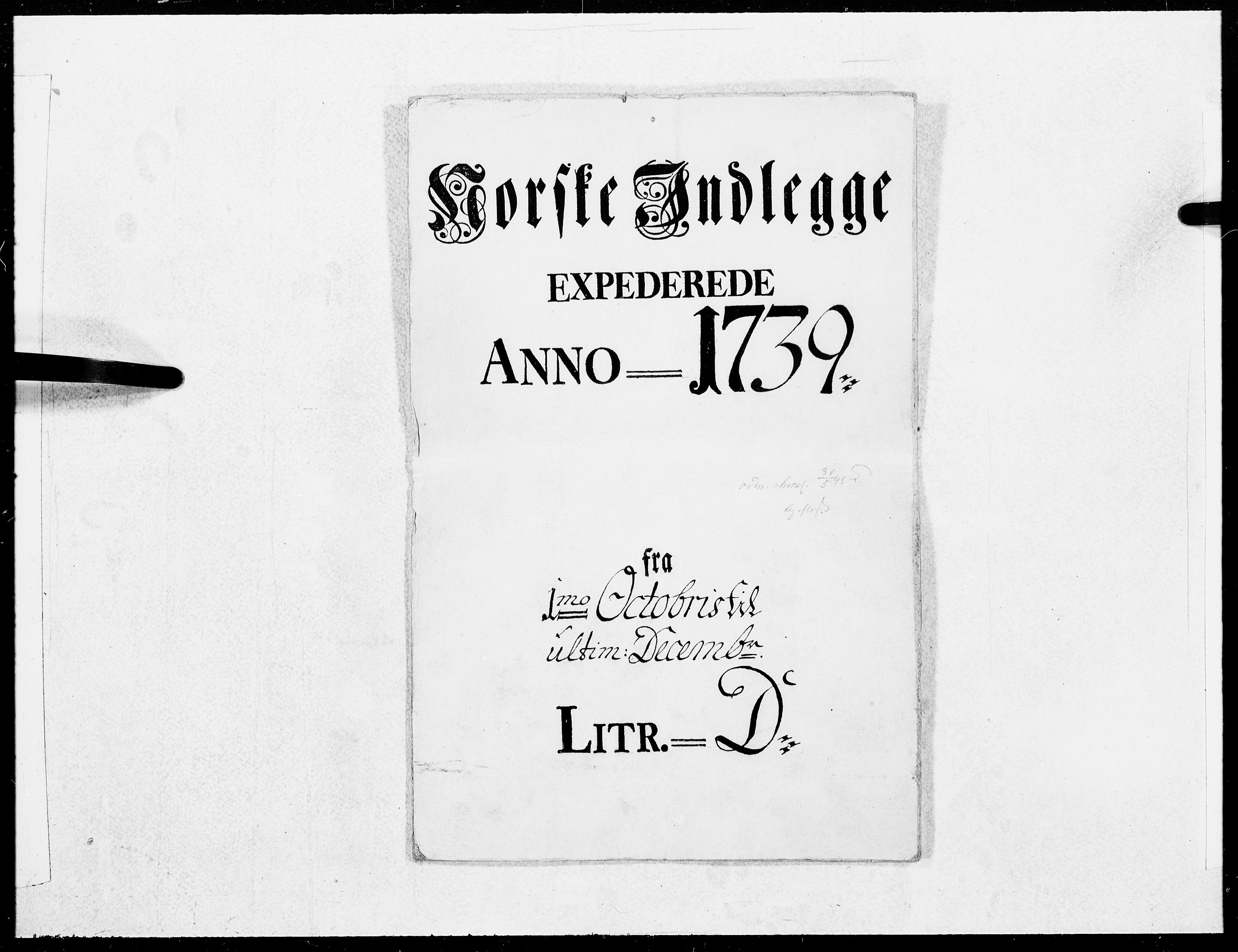 Danske Kanselli 1572-1799, AV/RA-EA-3023/F/Fc/Fcc/Fcca/L0130: Norske innlegg 1572-1799, 1739, s. 293