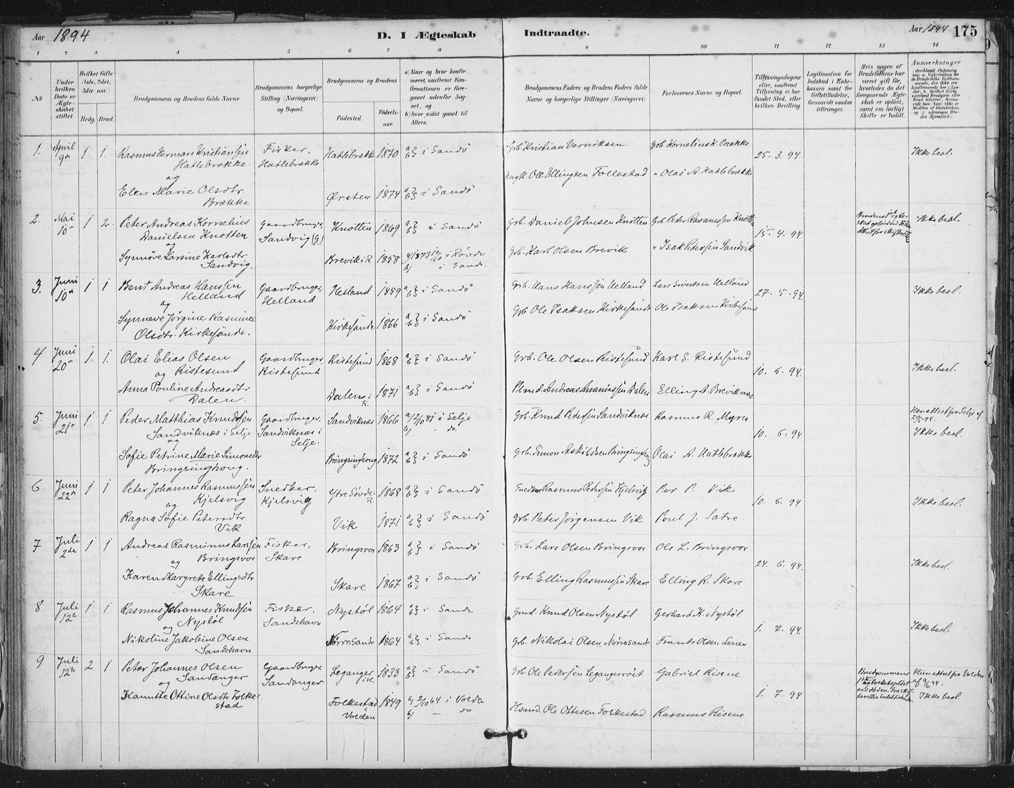 Ministerialprotokoller, klokkerbøker og fødselsregistre - Møre og Romsdal, AV/SAT-A-1454/503/L0037: Ministerialbok nr. 503A05, 1884-1900, s. 175