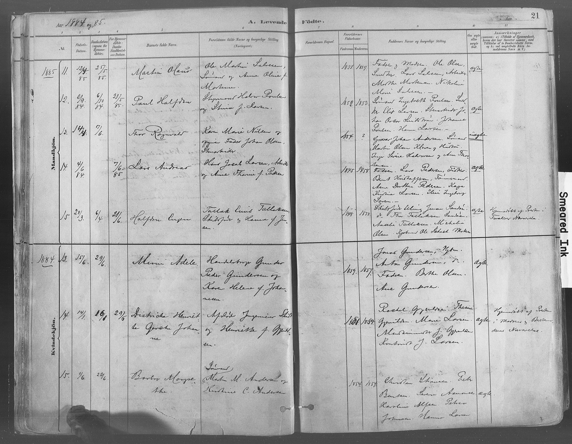 Risør sokneprestkontor, AV/SAK-1111-0035/F/Fa/L0005: Ministerialbok nr. A 5, 1883-1895, s. 22
