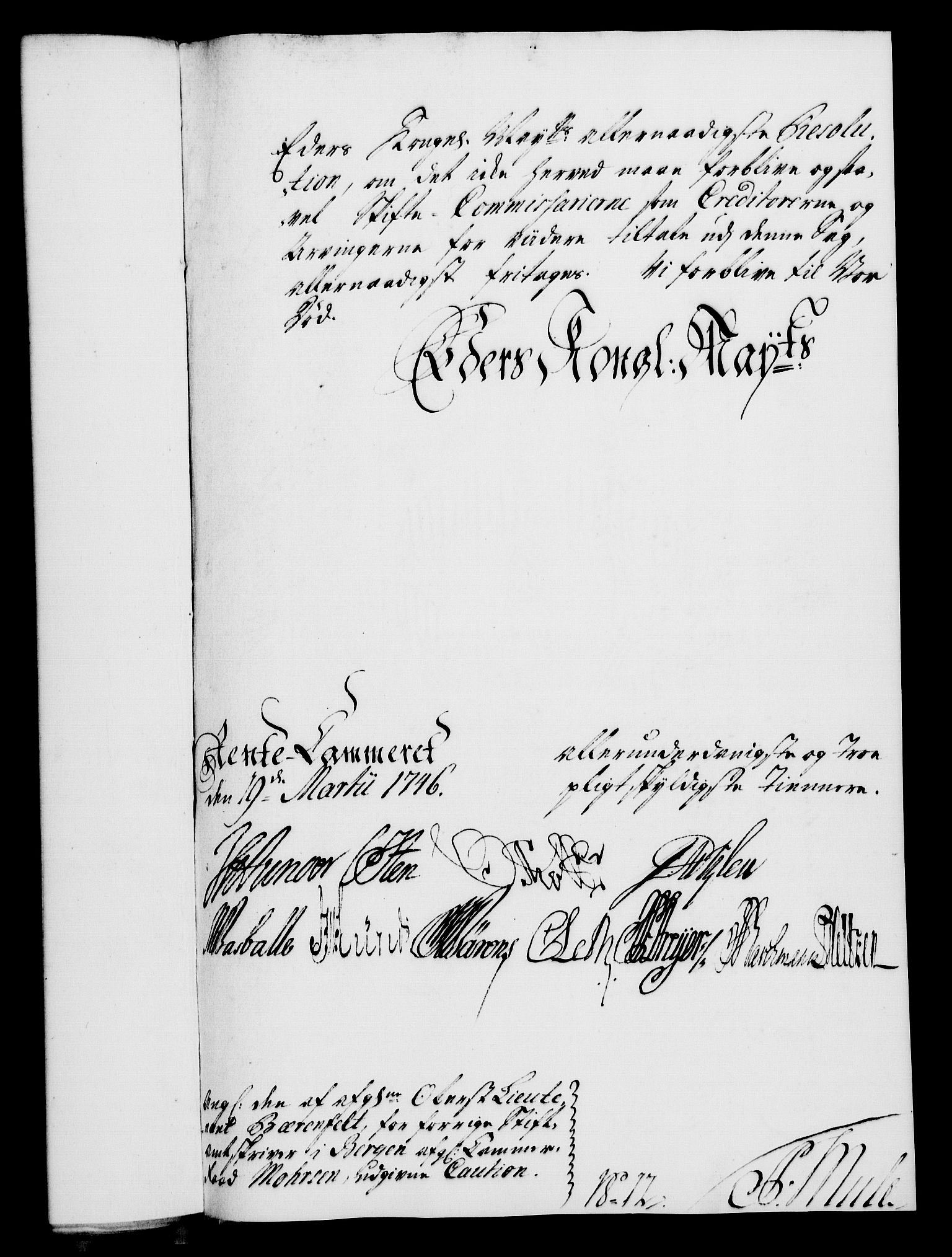 Rentekammeret, Kammerkanselliet, RA/EA-3111/G/Gf/Gfa/L0028: Norsk relasjons- og resolusjonsprotokoll (merket RK 52.28), 1745-1746, s. 735