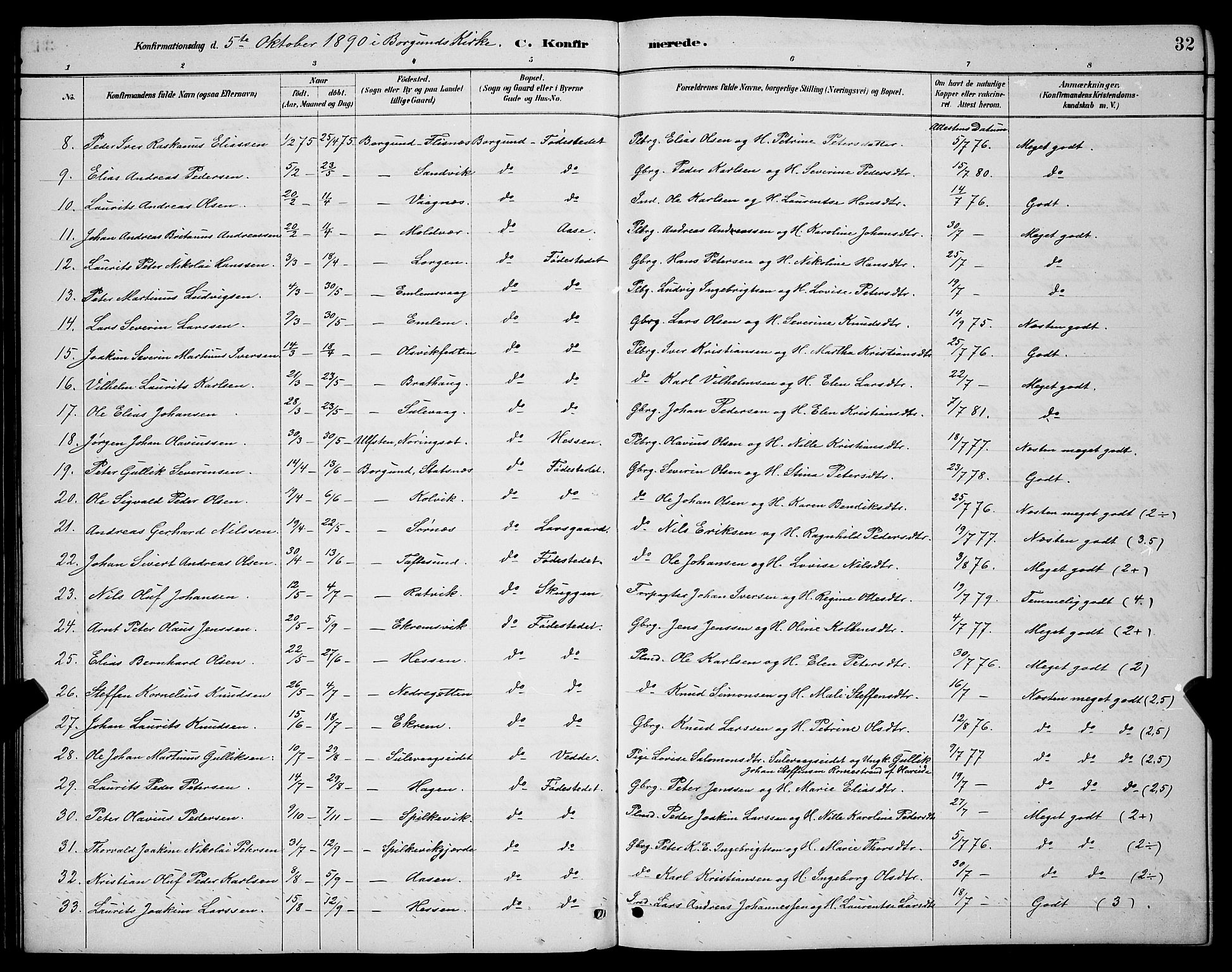 Ministerialprotokoller, klokkerbøker og fødselsregistre - Møre og Romsdal, AV/SAT-A-1454/528/L0430: Klokkerbok nr. 528C11, 1884-1899, s. 32