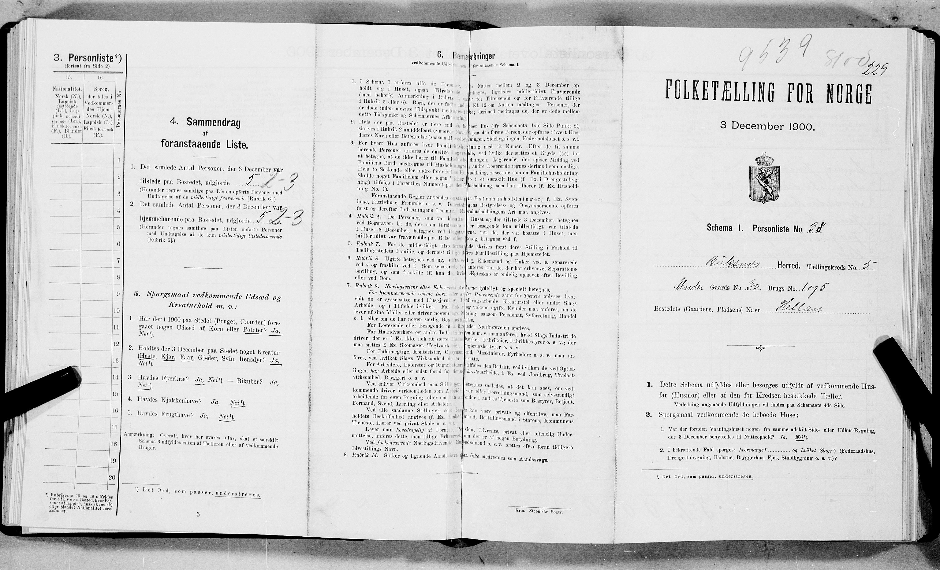 SAT, Folketelling 1900 for 1860 Buksnes herred, 1900, s. 697