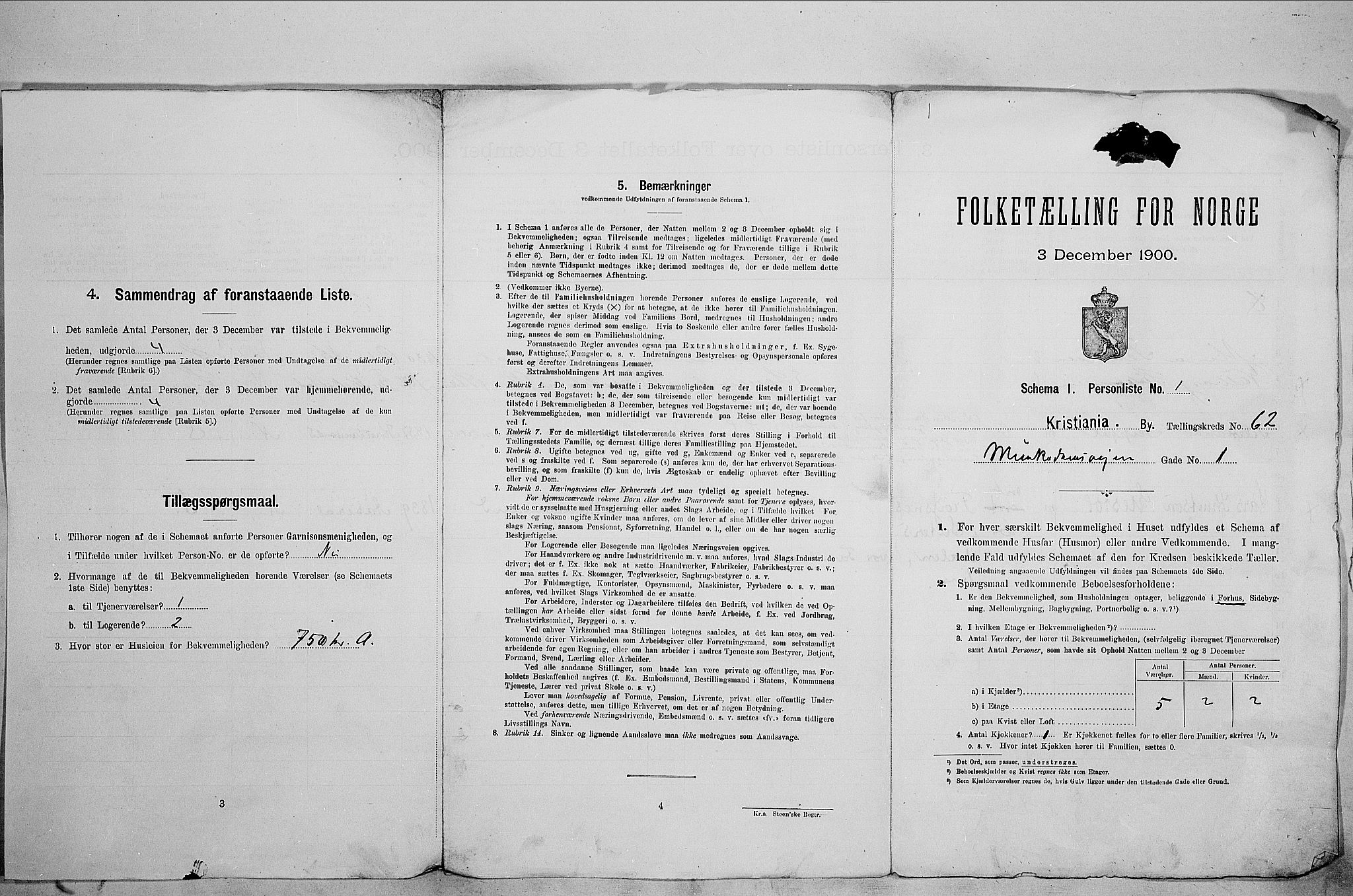 SAO, Folketelling 1900 for 0301 Kristiania kjøpstad, 1900, s. 60563