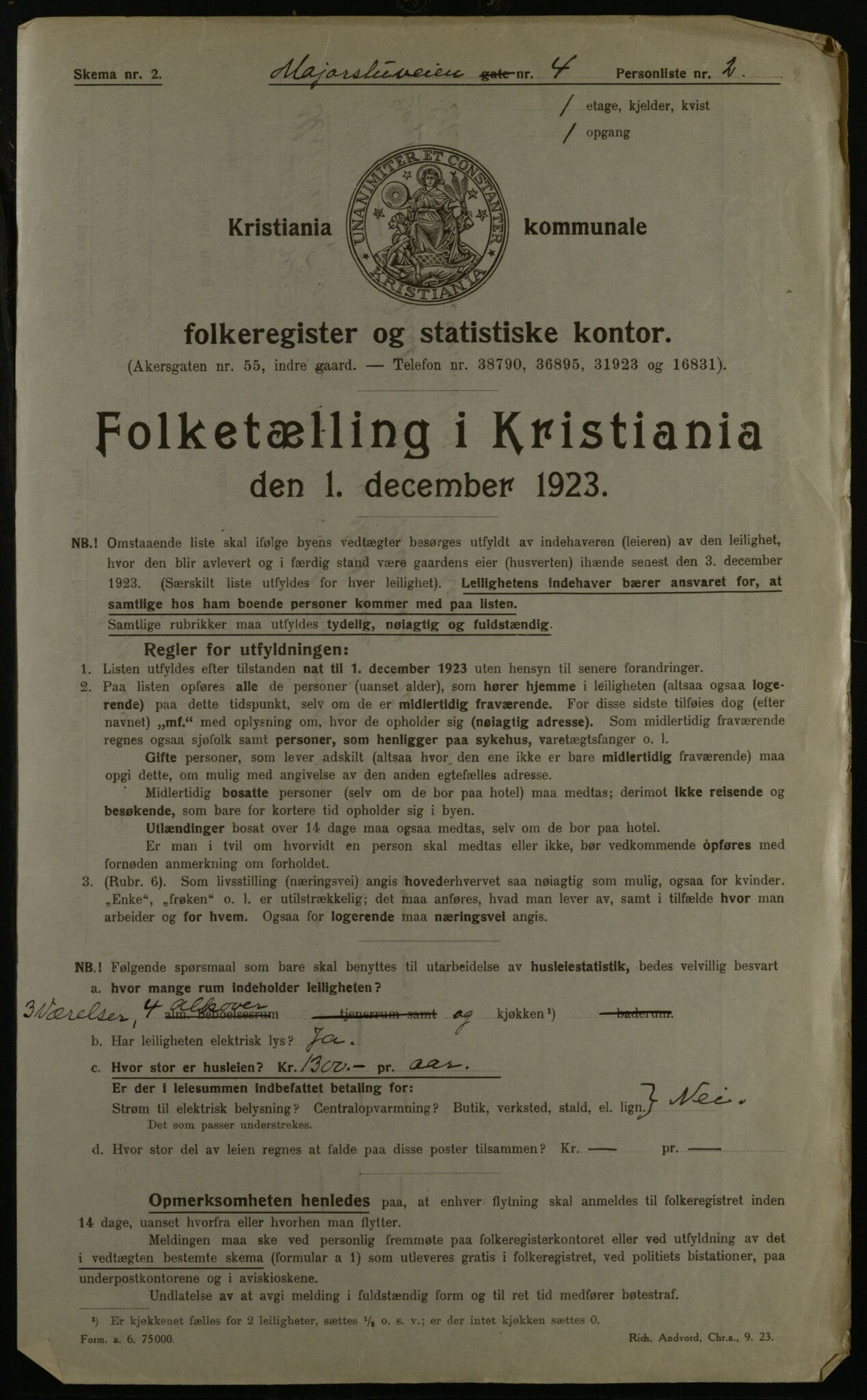 OBA, Kommunal folketelling 1.12.1923 for Kristiania, 1923, s. 66238