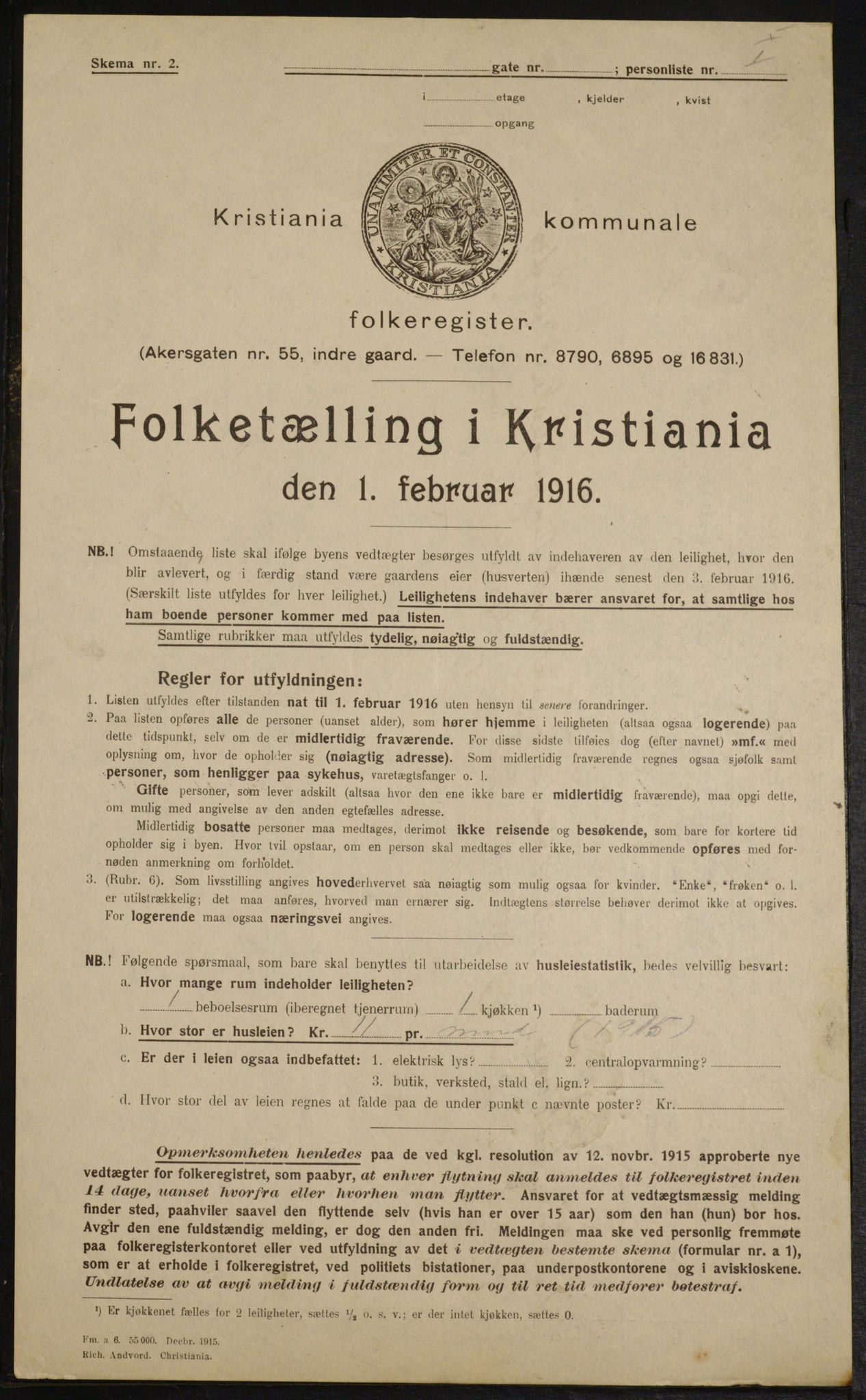 OBA, Kommunal folketelling 1.2.1916 for Kristiania, 1916, s. 88340