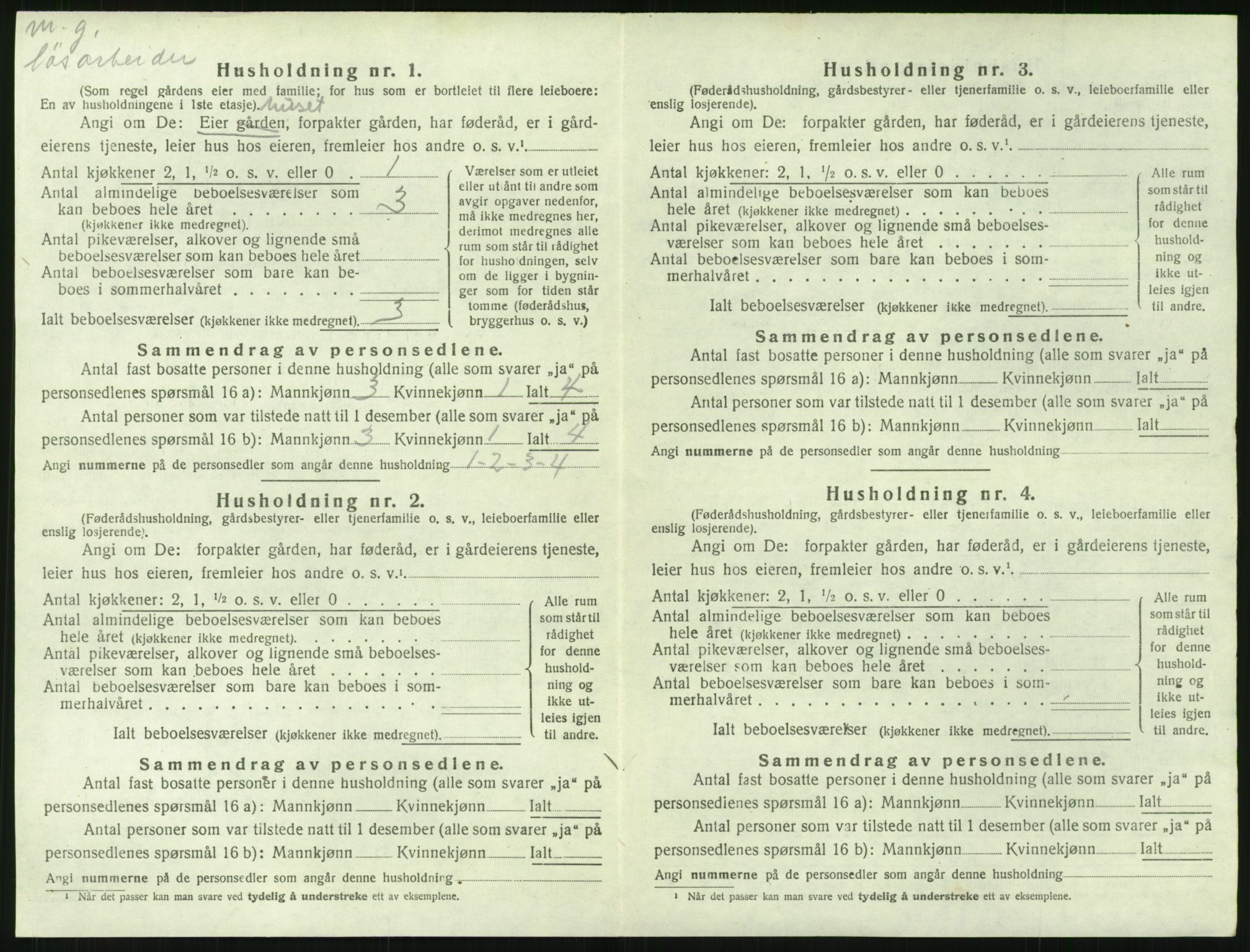 SAK, Folketelling 1920 for 0918 Austre Moland herred, 1920, s. 436