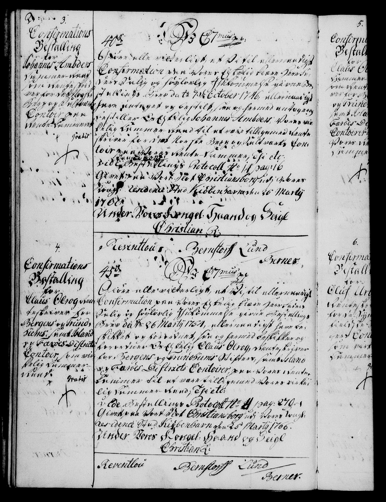 Rentekammeret, Kammerkanselliet, RA/EA-3111/G/Gg/Ggg/L0003: Norsk konfirmasjonsbestallingsprotokoll med register (merket RK 53.33), 1766-1772, s. 2