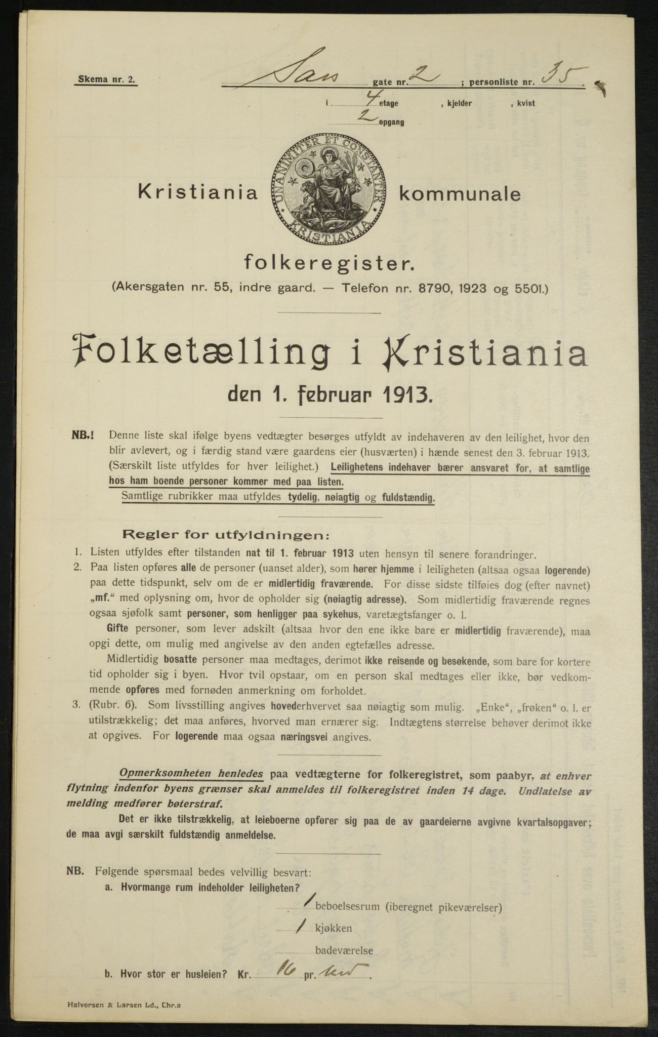 OBA, Kommunal folketelling 1.2.1913 for Kristiania, 1913, s. 89209