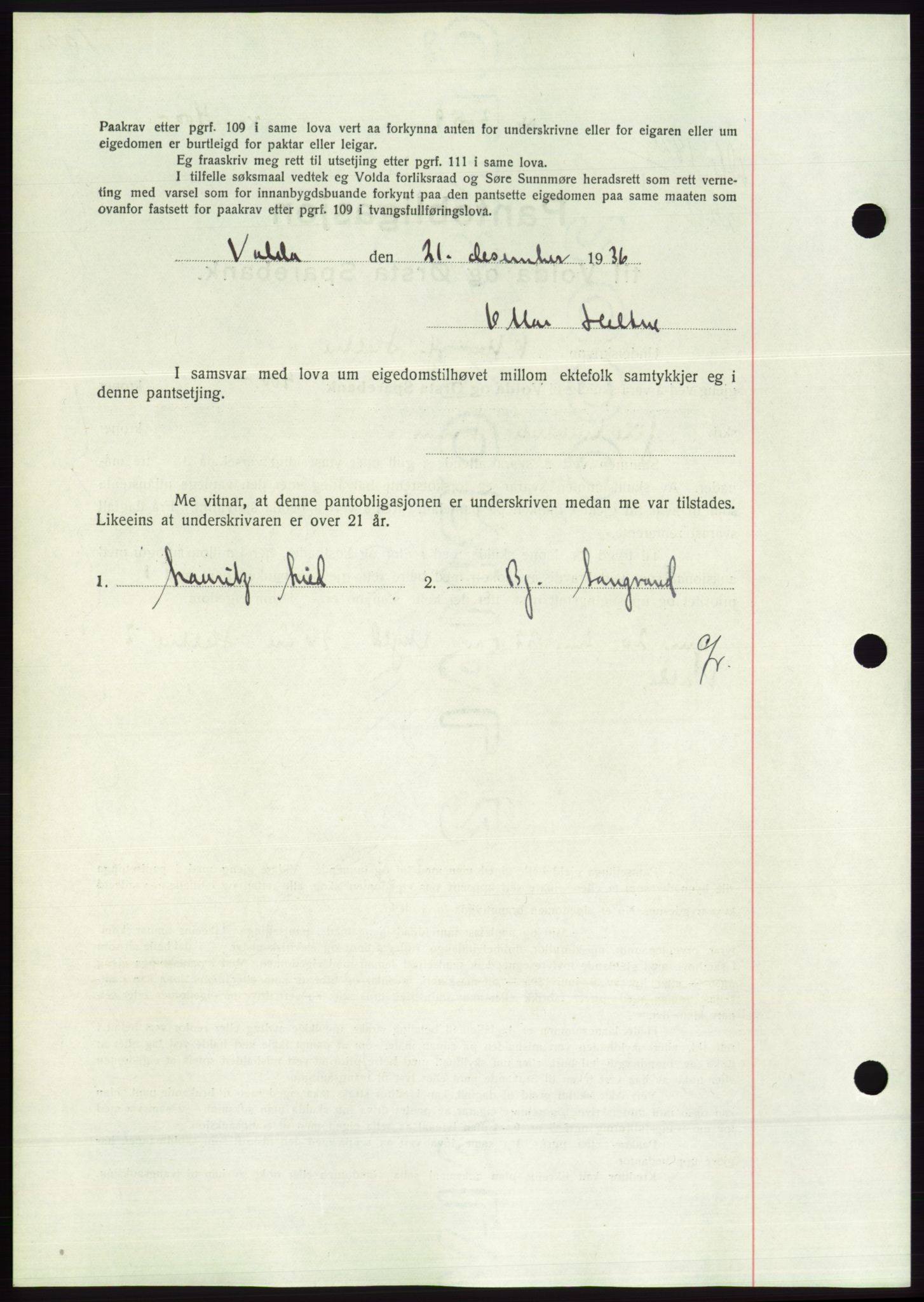 Søre Sunnmøre sorenskriveri, AV/SAT-A-4122/1/2/2C/L0062: Pantebok nr. 56, 1936-1937, Dagboknr: 1826/1936