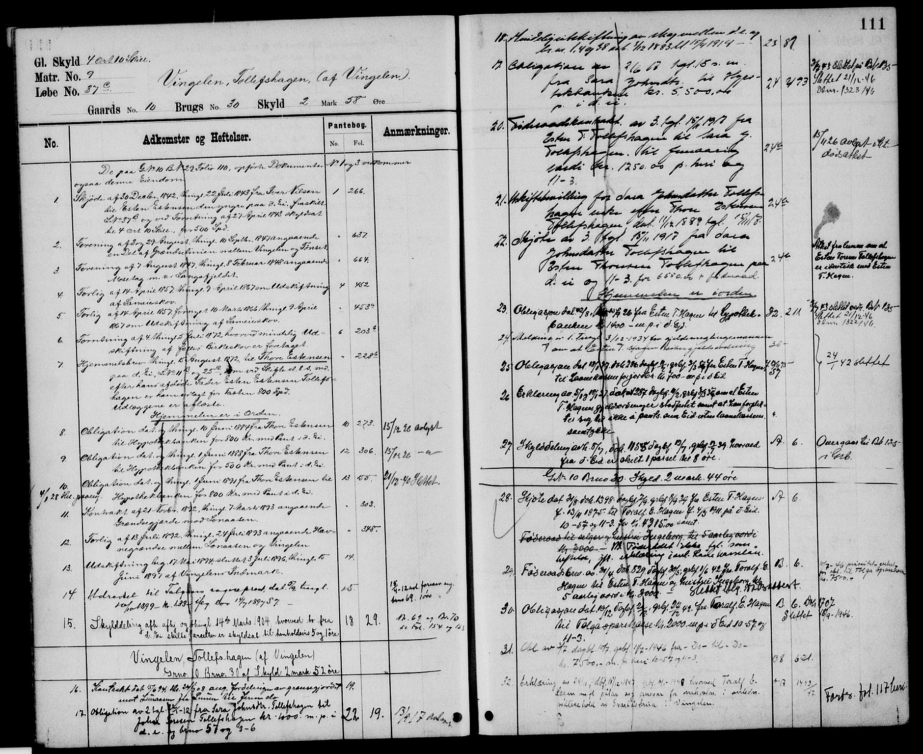 Nord-Østerdal tingrett, AV/SAH-TING-020/H/Ha/Hah/L0048: Panteregister nr. 1, 1897, s. 111