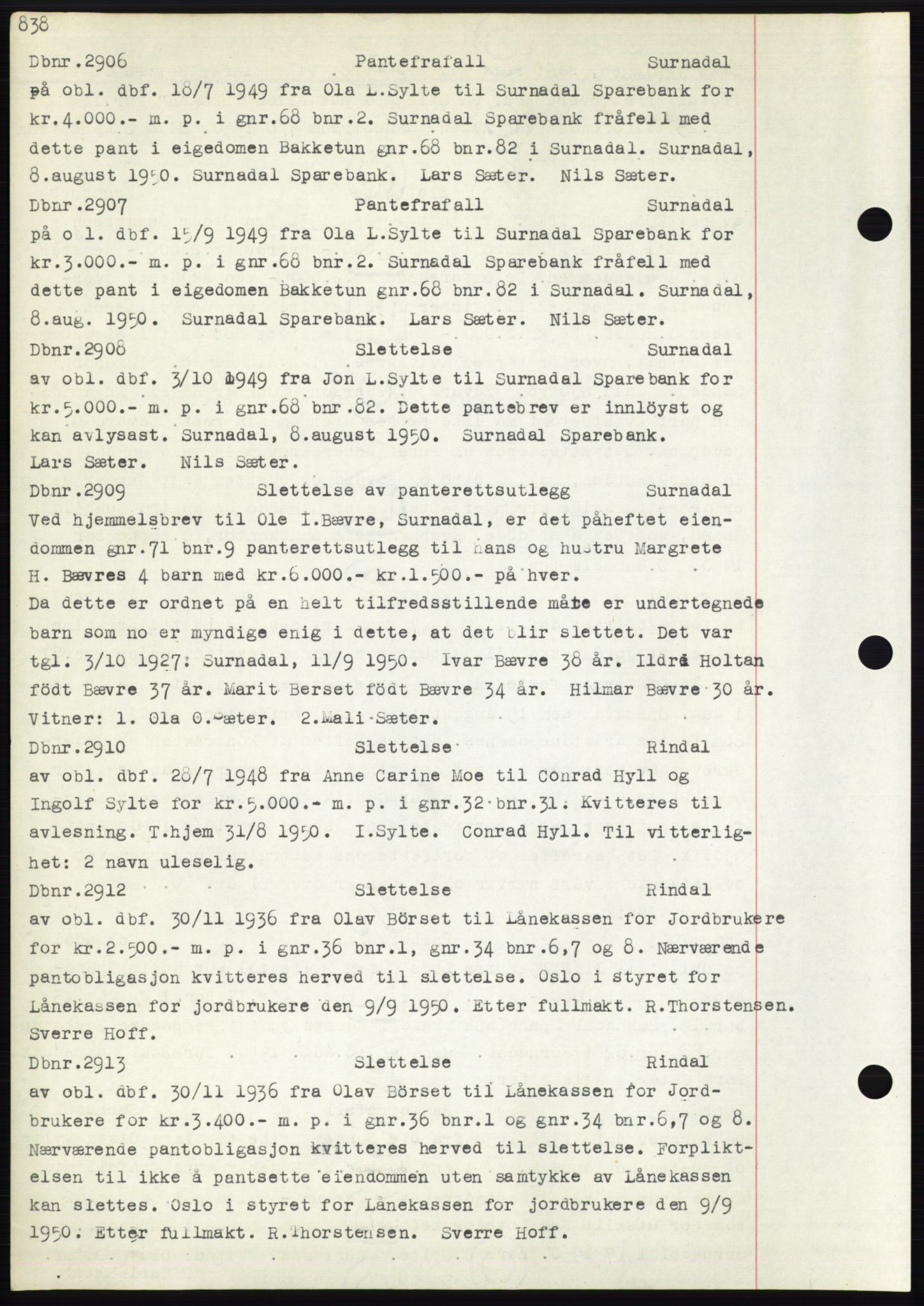 Nordmøre sorenskriveri, SAT/A-4132/1/2/2Ca: Pantebok nr. C82b, 1946-1951, Dagboknr: 2906/1950