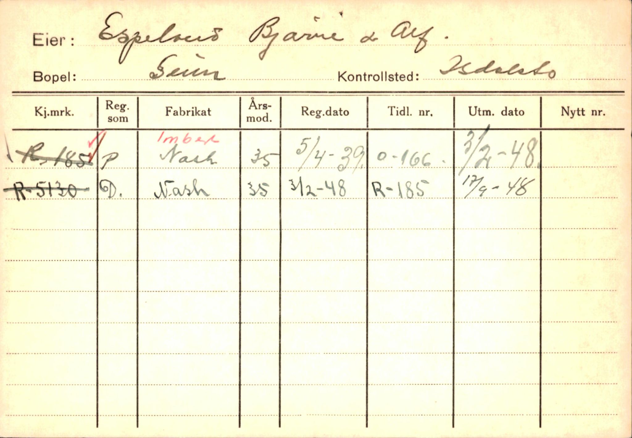 Statens vegvesen, Hordaland vegkontor, AV/SAB-A-5201/2/Ha/L0012: R-eierkort E-F, 1920-1971, s. 73