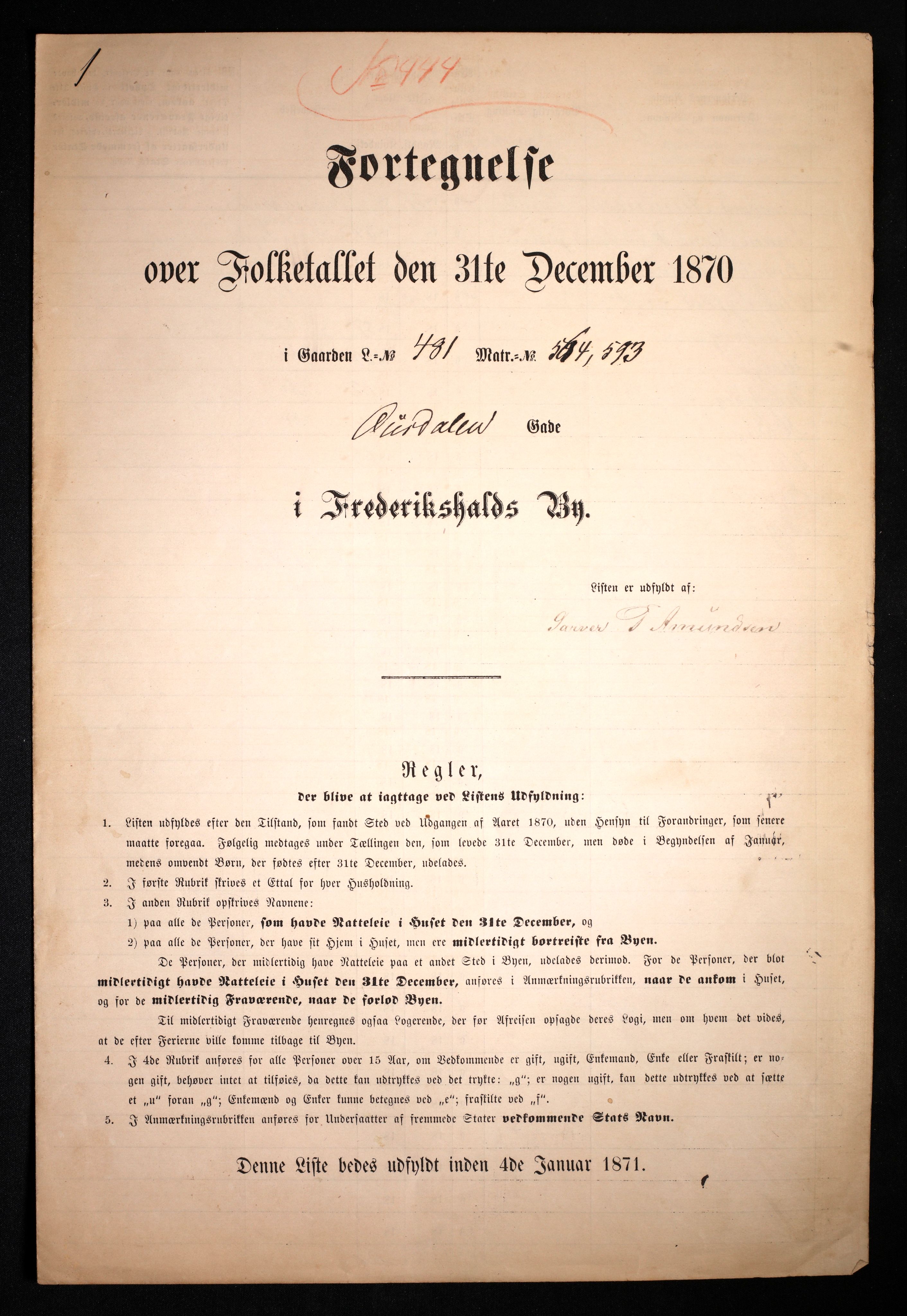 RA, Folketelling 1870 for 0101 Fredrikshald kjøpstad, 1870, s. 1842