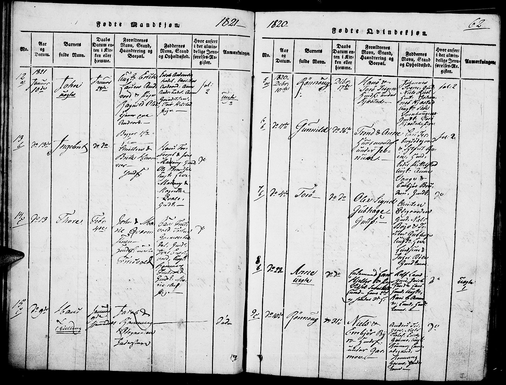Lom prestekontor, AV/SAH-PREST-070/K/L0004: Ministerialbok nr. 4, 1815-1825, s. 62