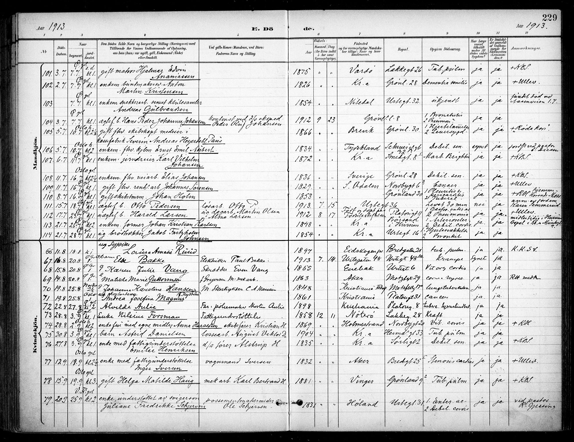 Grønland prestekontor Kirkebøker, AV/SAO-A-10848/F/Fa/L0016: Ministerialbok nr. 16, 1898-1918, s. 229